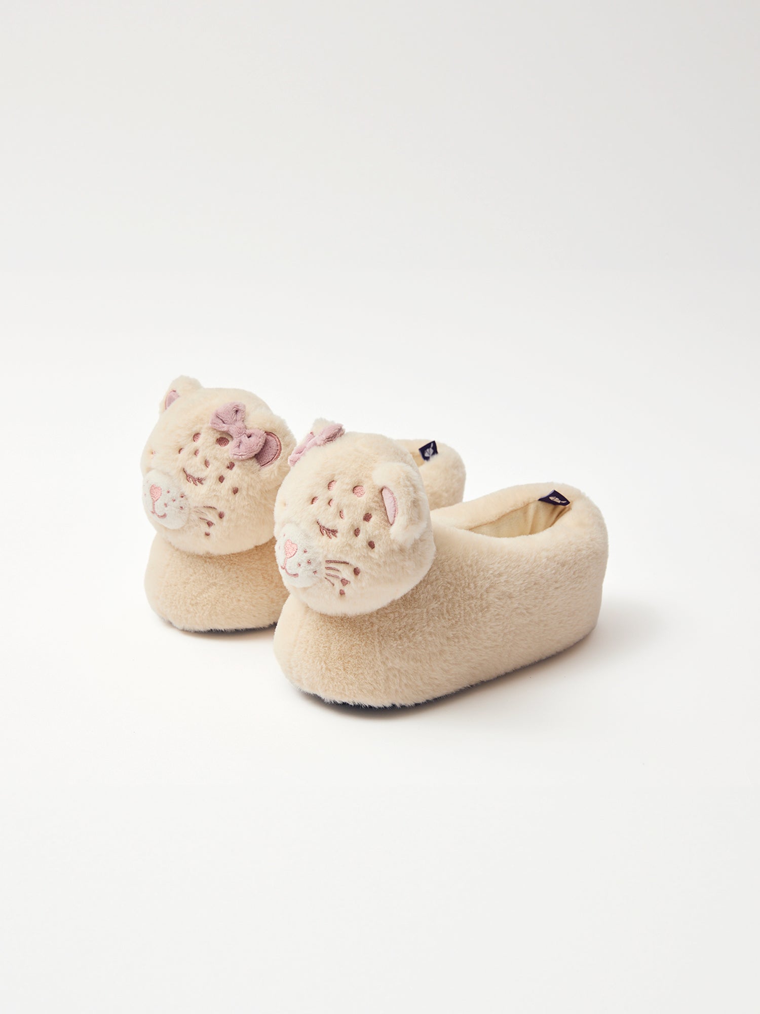 Pantofole beige testa di leopardo per ragazze