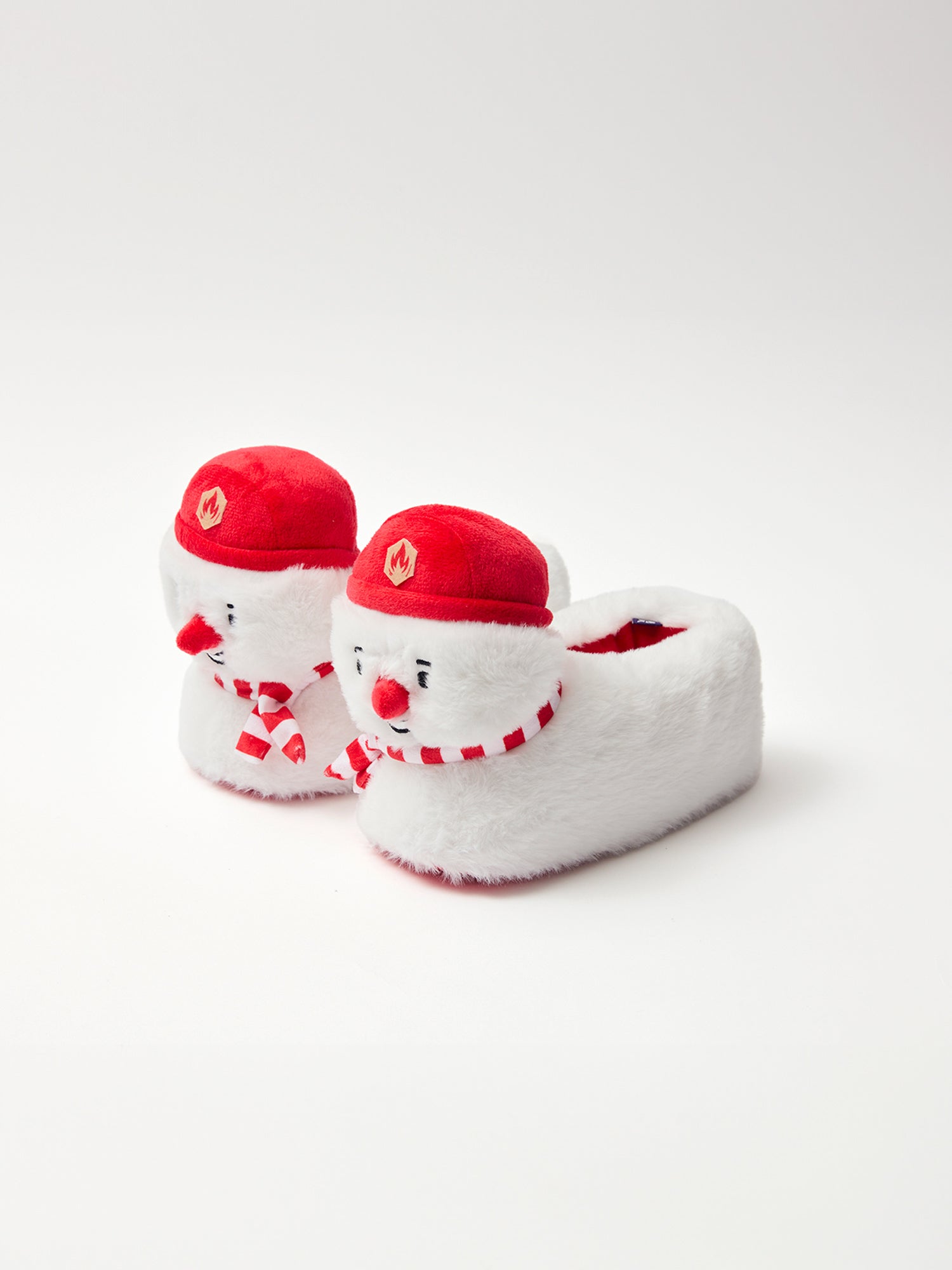 Chaussons blanc tête de bonhomme de neige Garçon