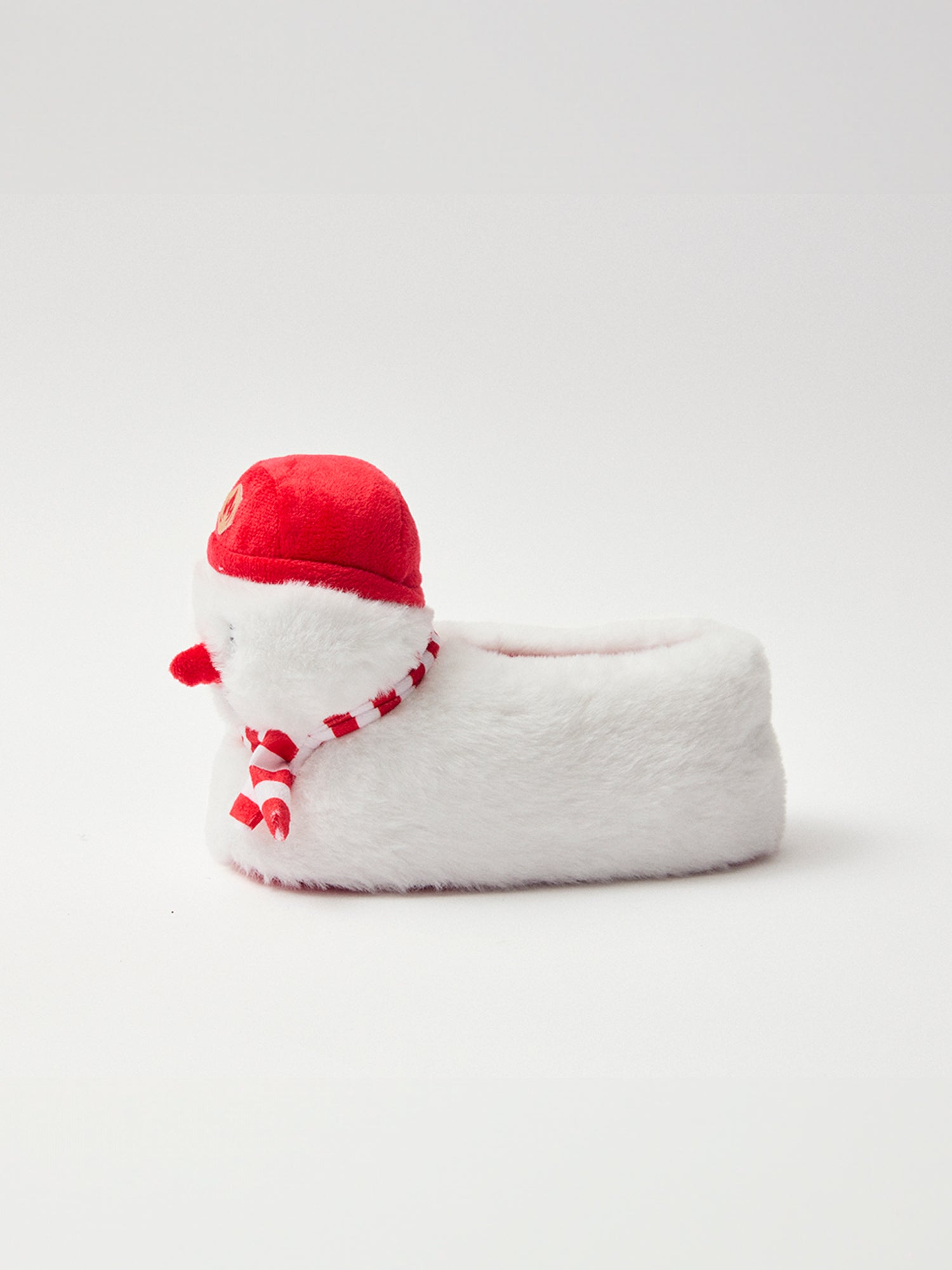 Chaussons blanc tête de bonhomme de neige Garçon