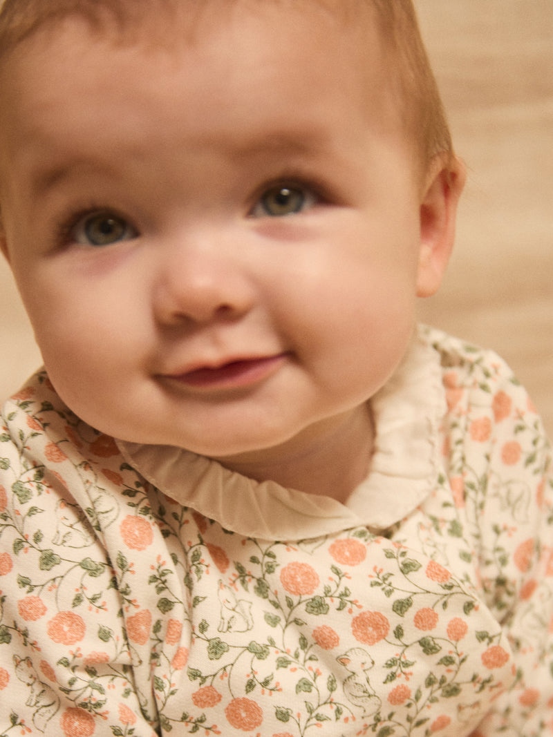 Set di felpa con stampa floreale + leggings + calze per neonata