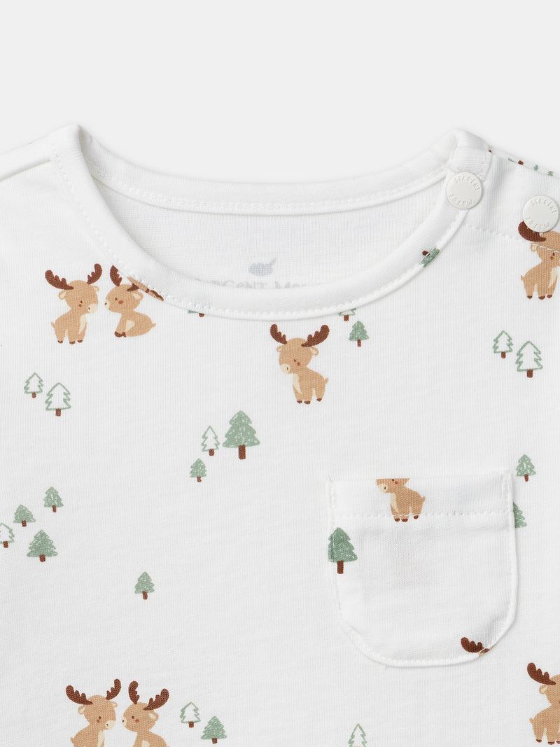 Set con t-shirt stampata + gilet + pantaloni per neonato maschio