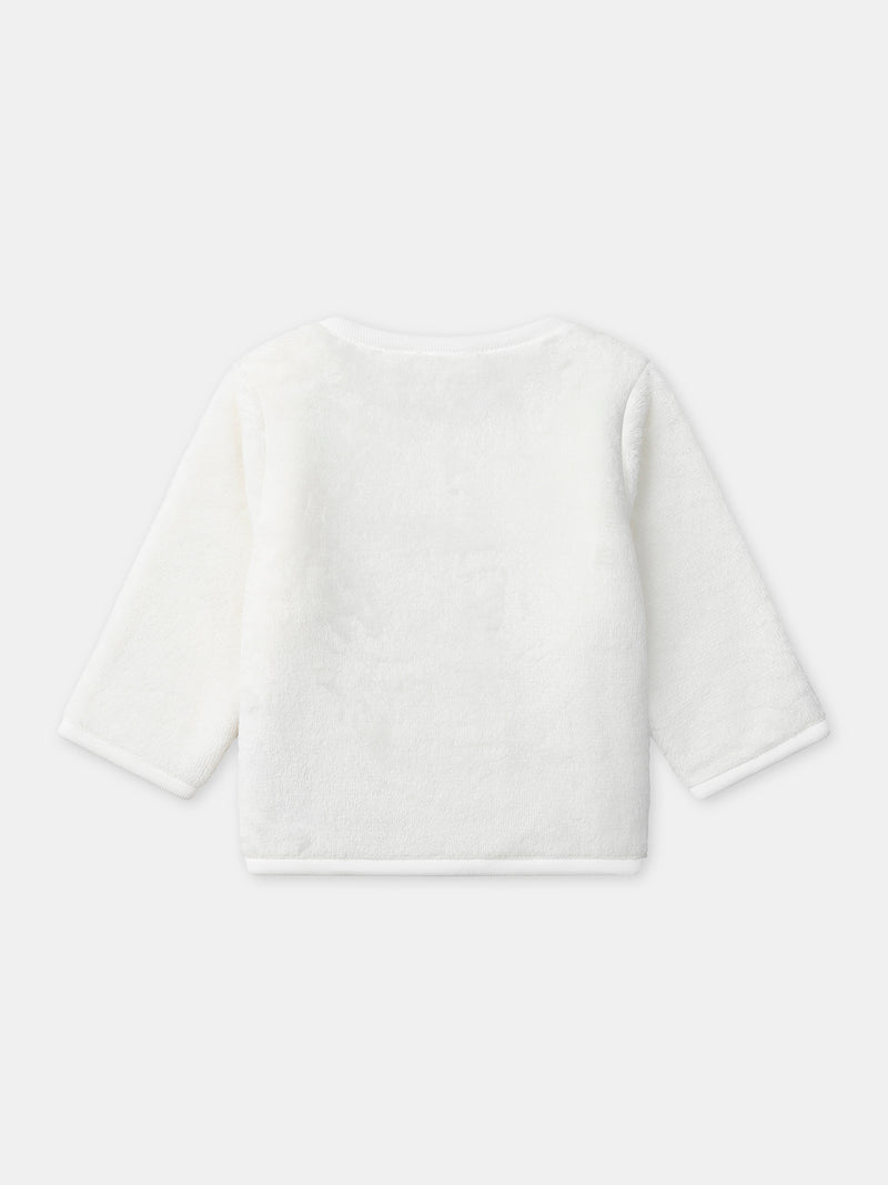 Completo in felpa bianca + pantaloni + calzini Neonato Unisex