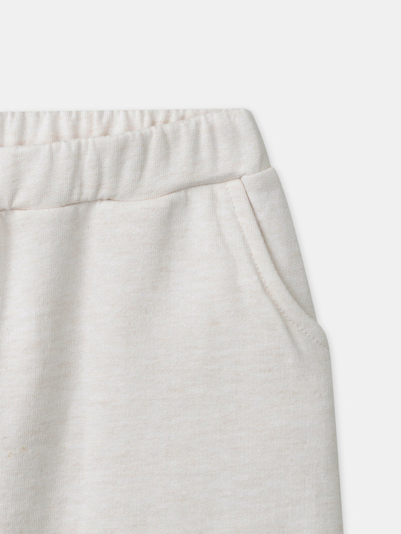 Completo in felpa bianca + pantaloni + calzini Neonato Unisex