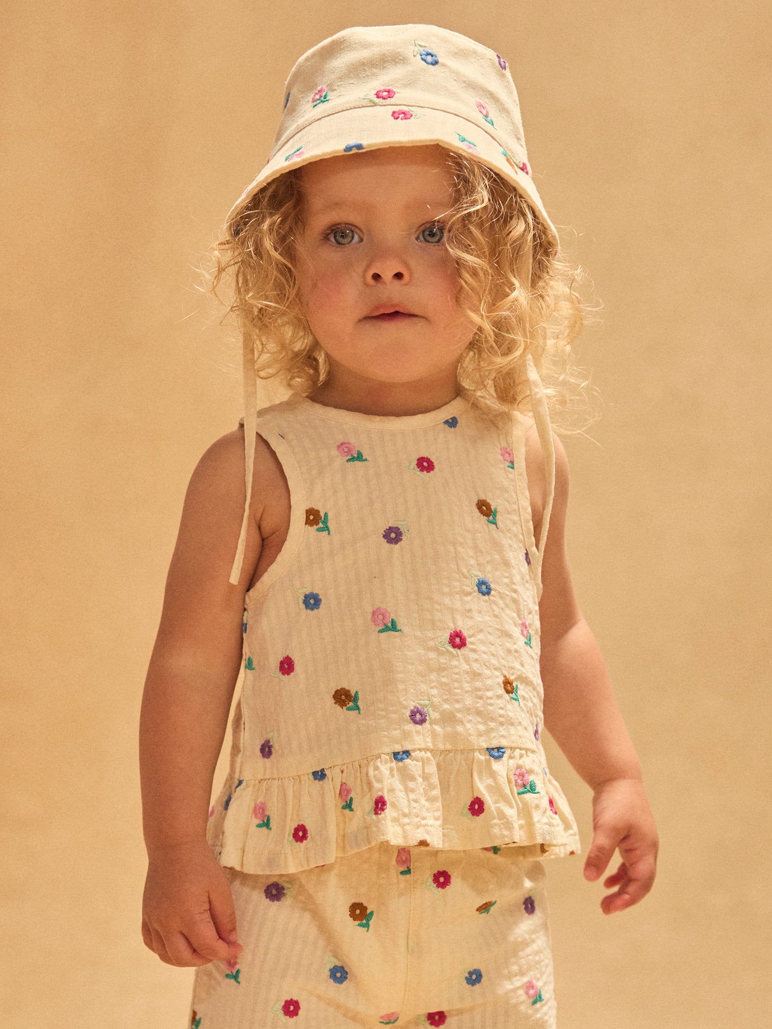 Blouse écrue à broderies fleuries Bébé Fille