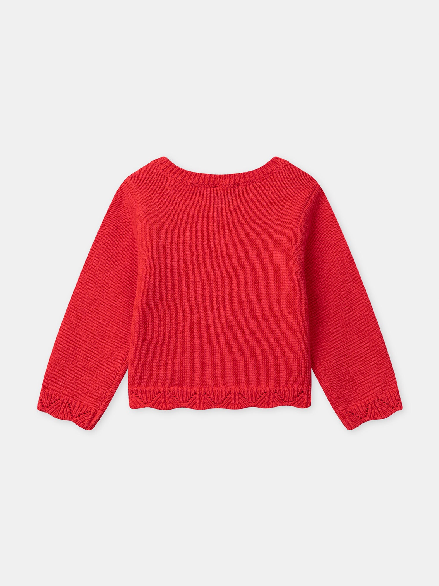 Cardigan rosso aereato Bebè Femmina