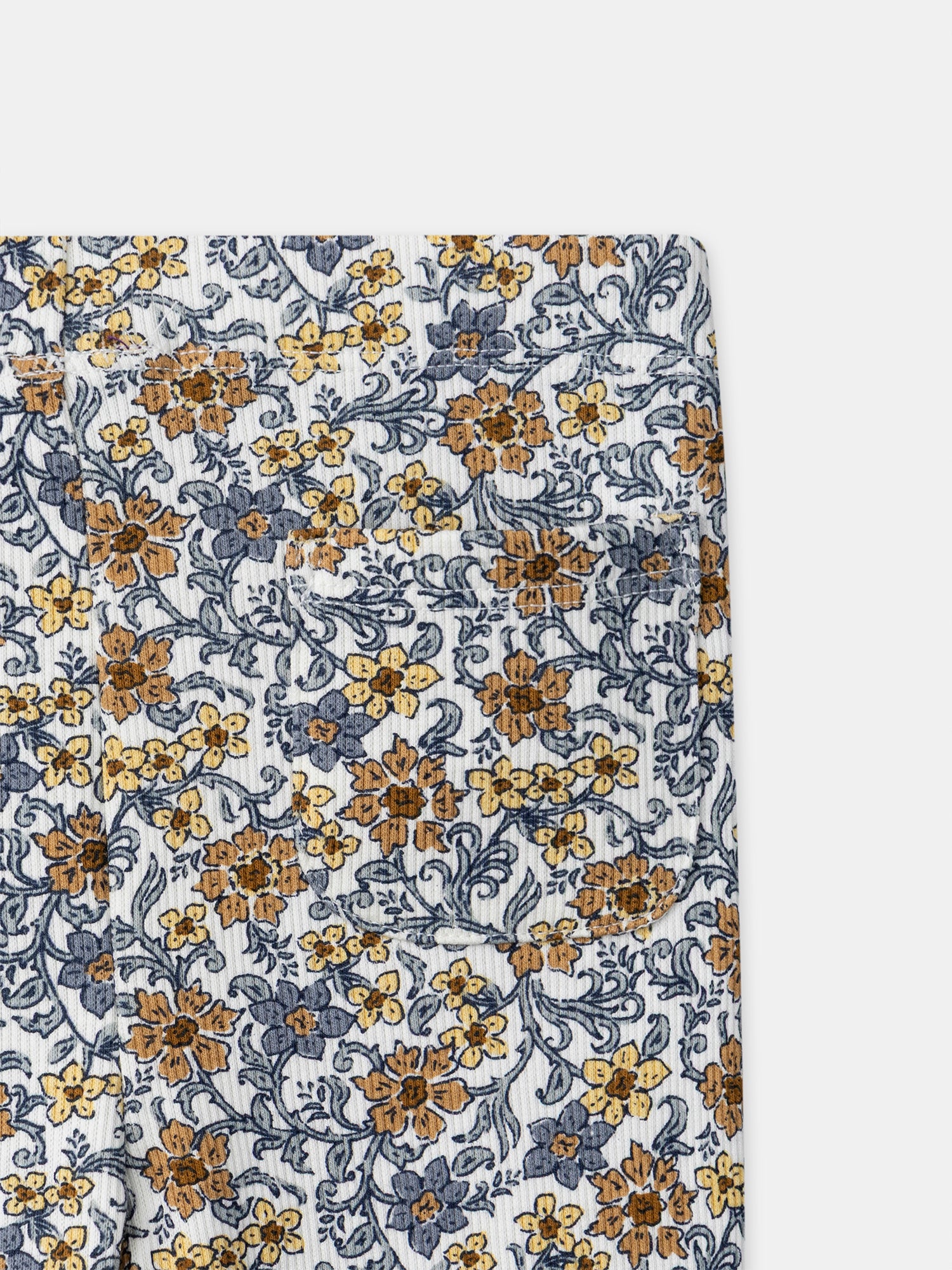 Set maglione blu sbiadito e leggings floreali per bambine