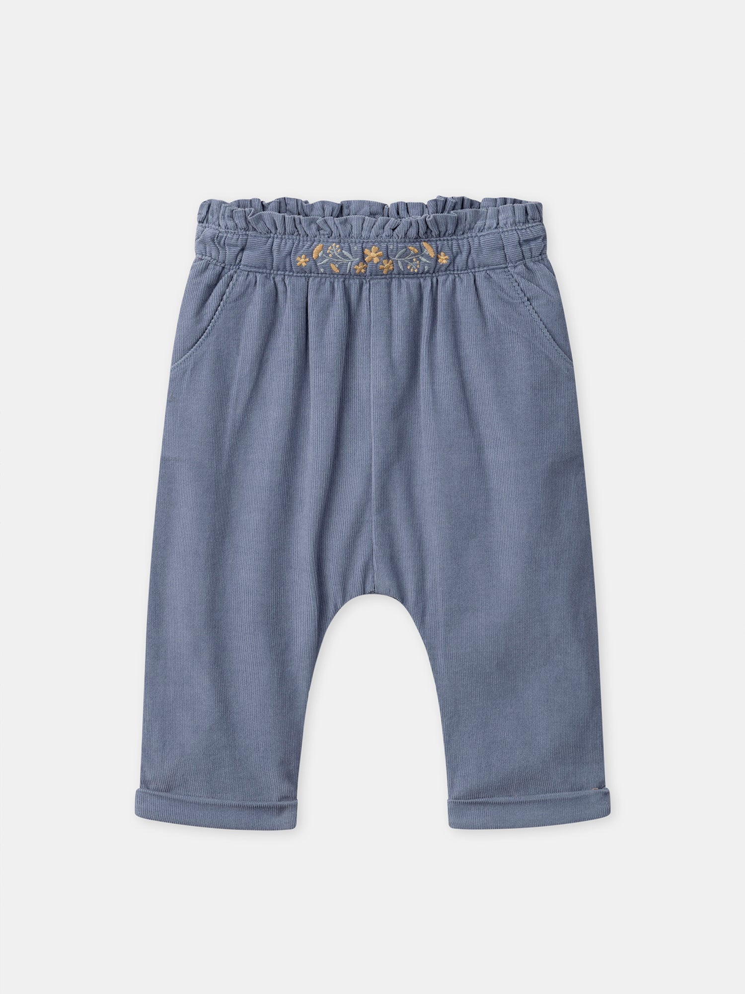 Pantaloni in velluto blu per bambina