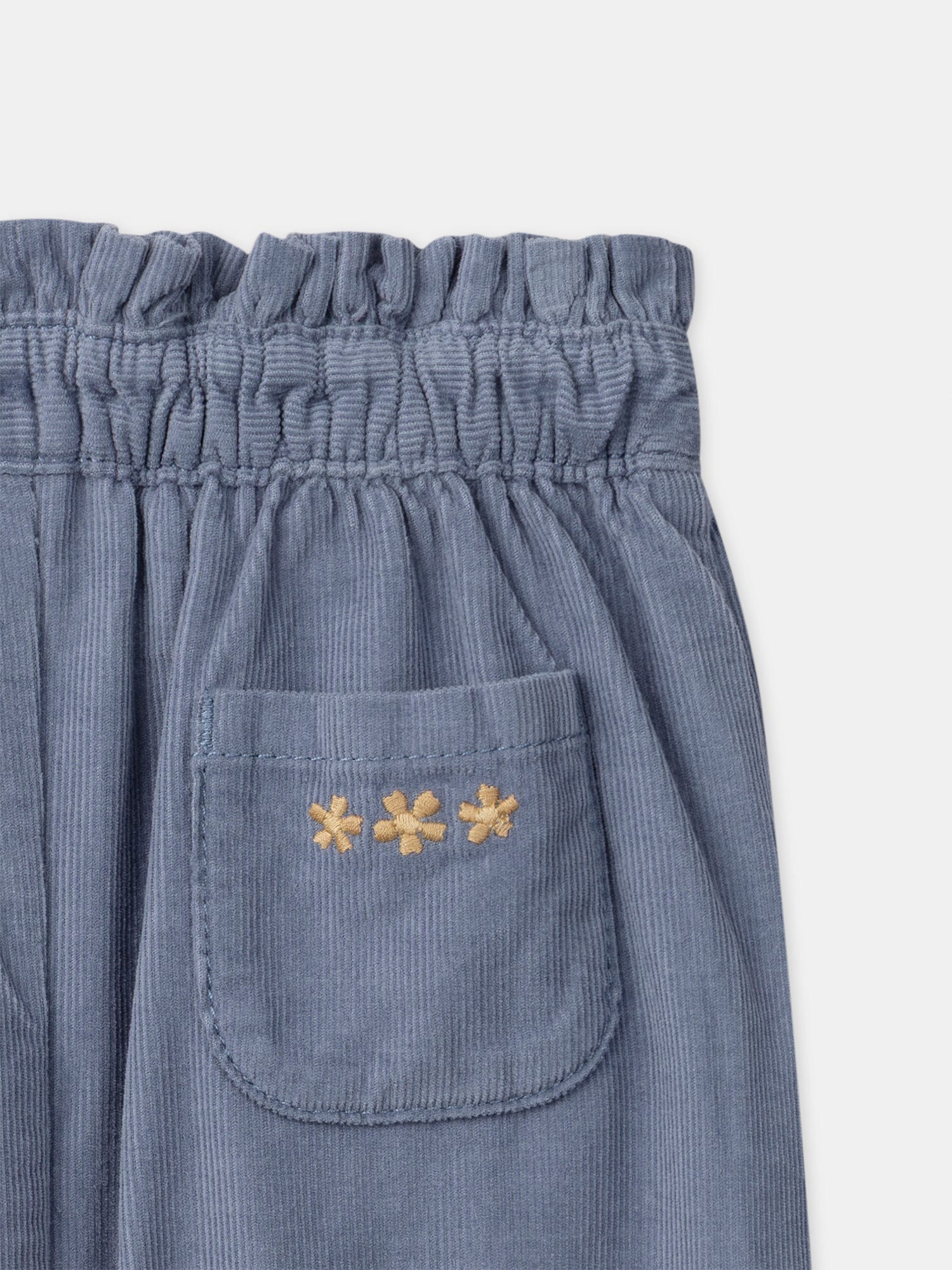 Pantaloni in velluto blu per bambina
