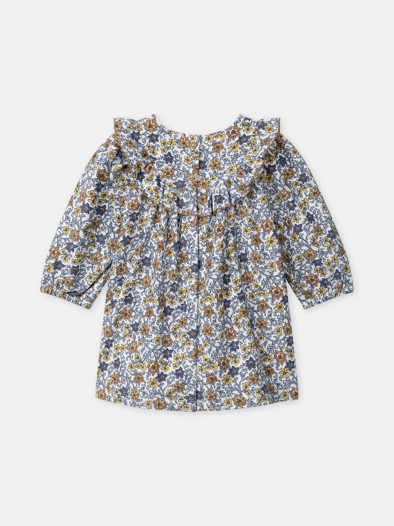 Robe imprimé fleuri en velours Bébé Fille