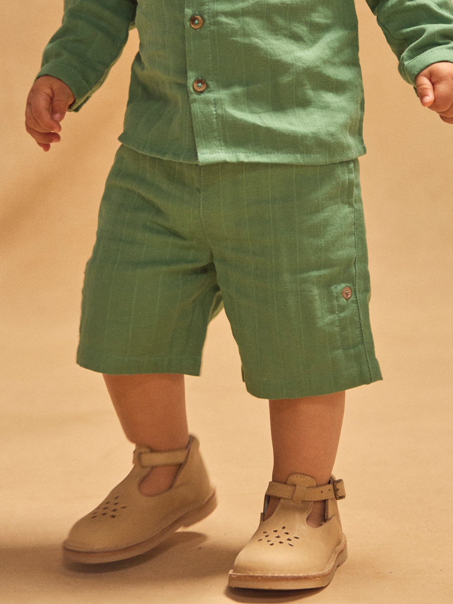 Short vert sapin jambes ajustable Bébé Garçon