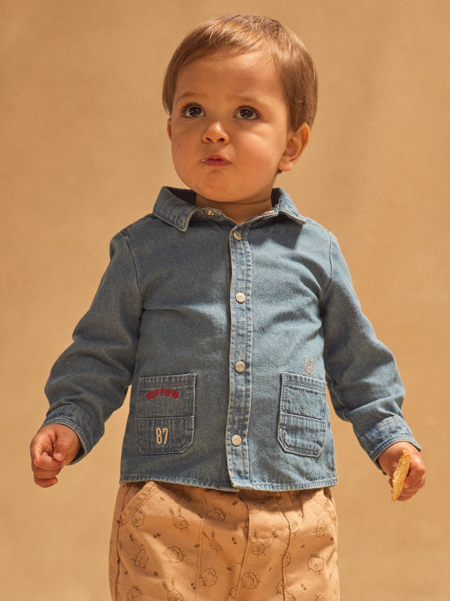 Camicia in Denim Blu per Baby Boy