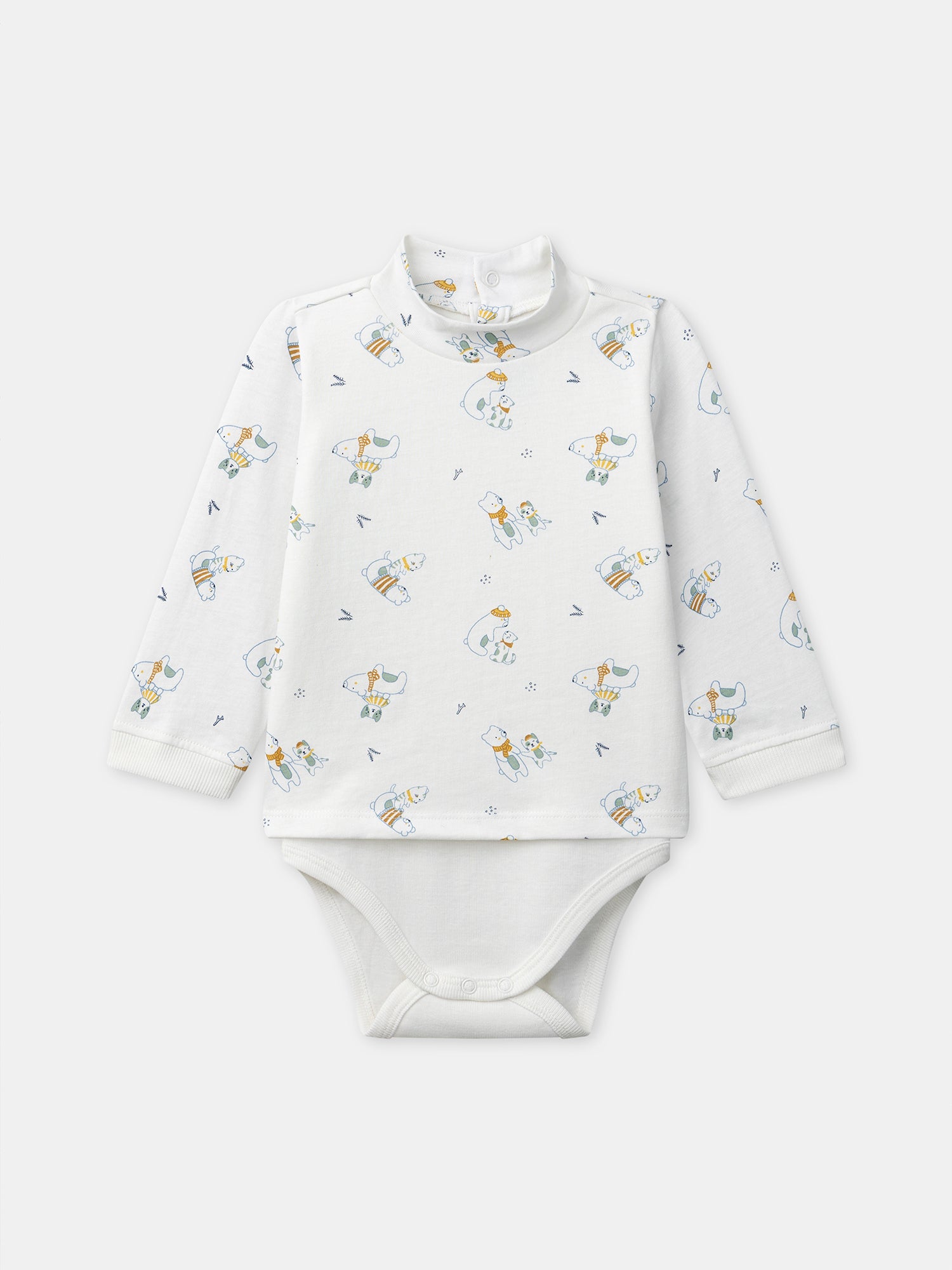 Body blanc imprimé animaux à col Bébé Garçon