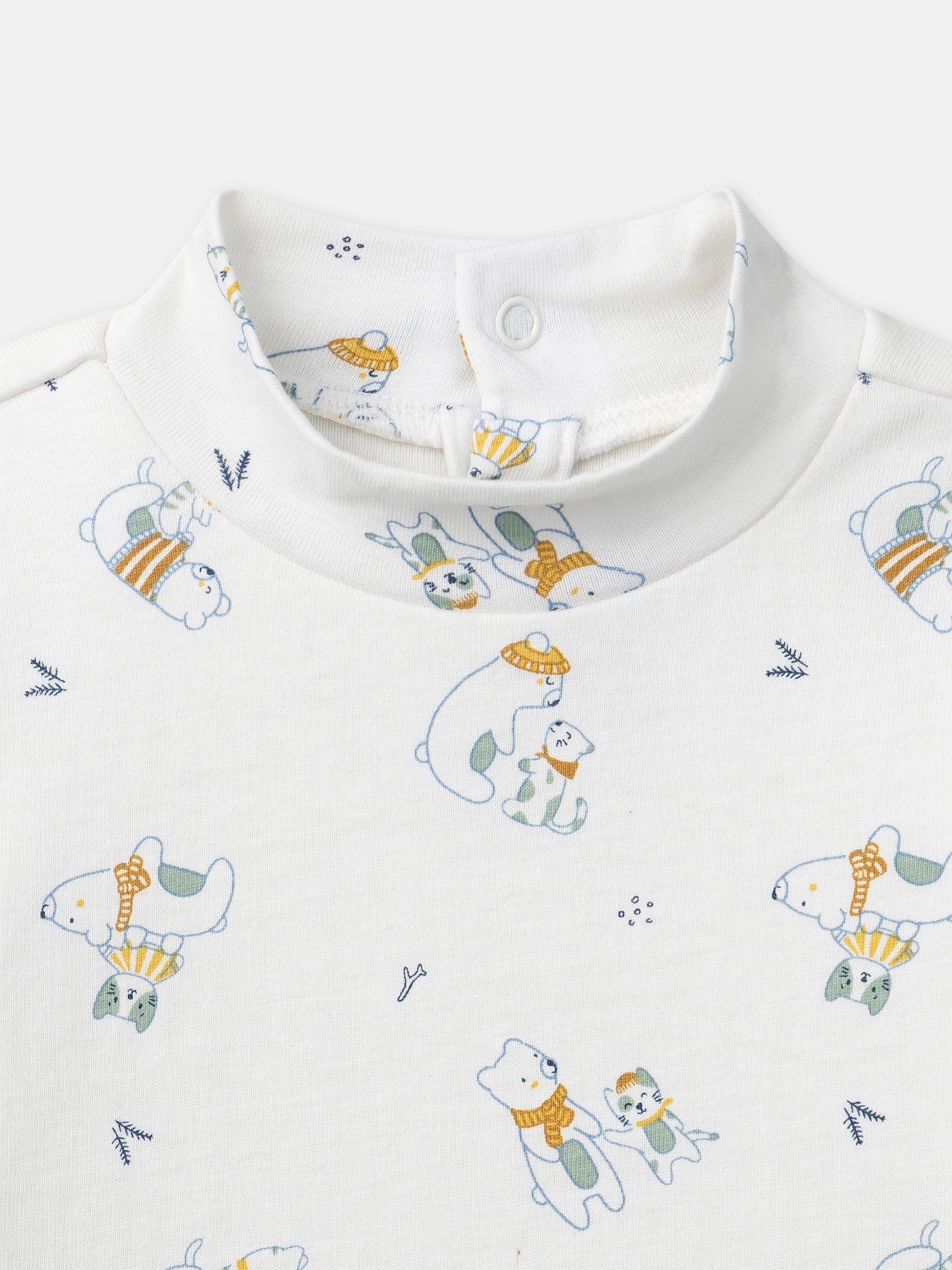 Body blanc imprimé animaux à col Bébé Garçon