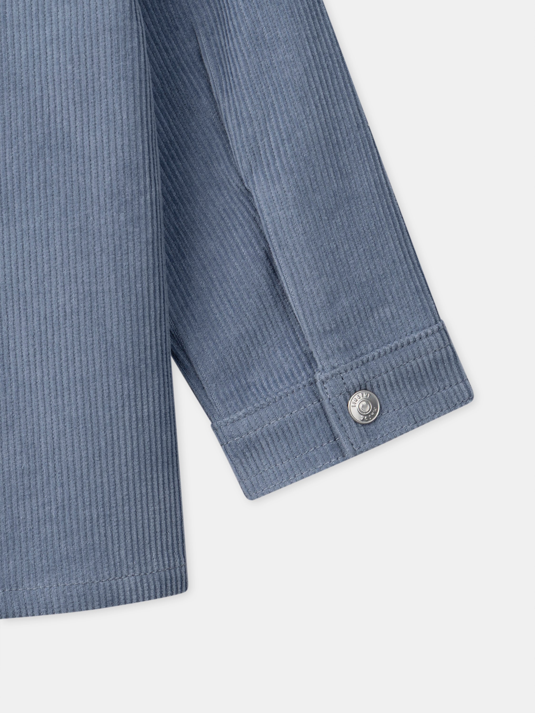 Camicia in velluto blu grigio per bambino