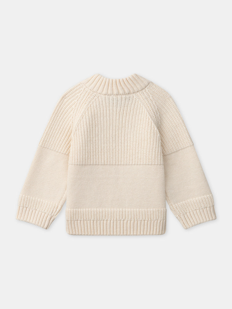 Pull beige visage animal Bébé Garçon