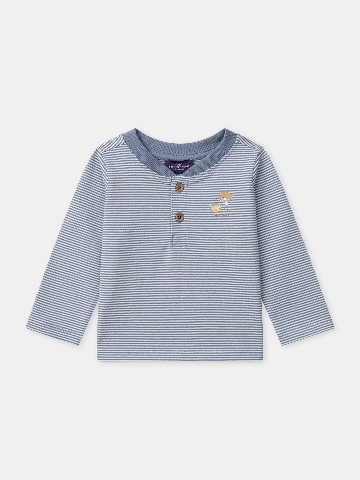 T-shirt a righe con maniche lunghe per bambino