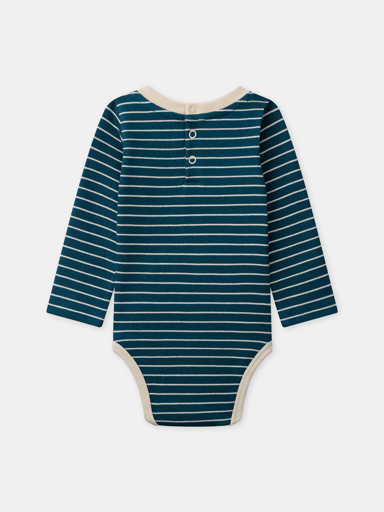 T-shirt Ecru a Manica Lunga con Stampa di Animali per Bambino