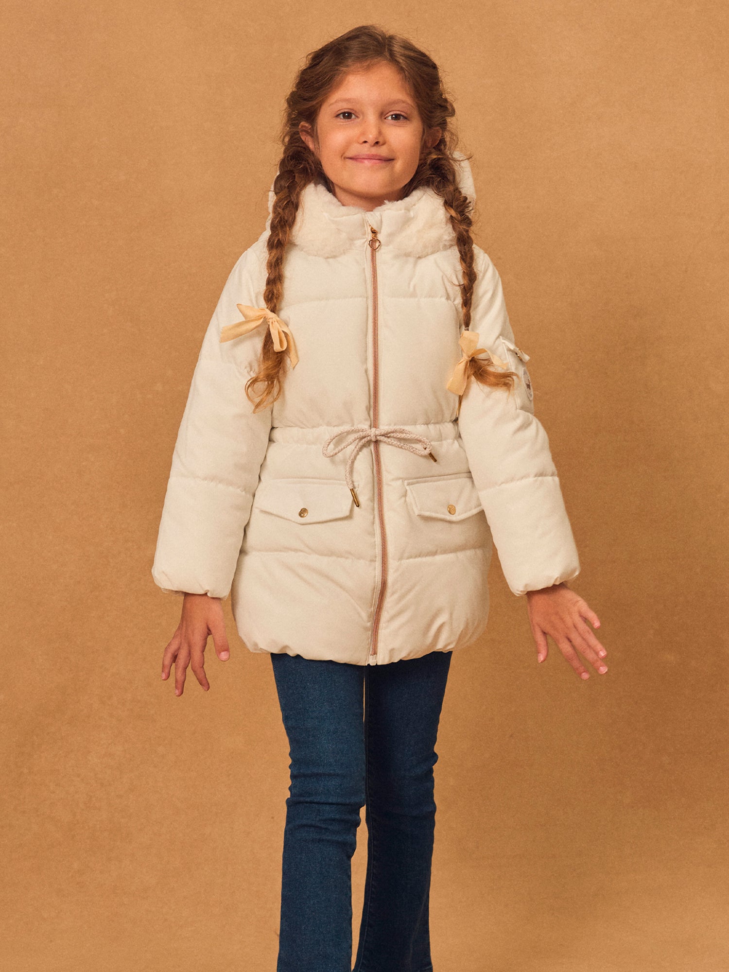 Giacca Bianca Trapuntata Ragazze