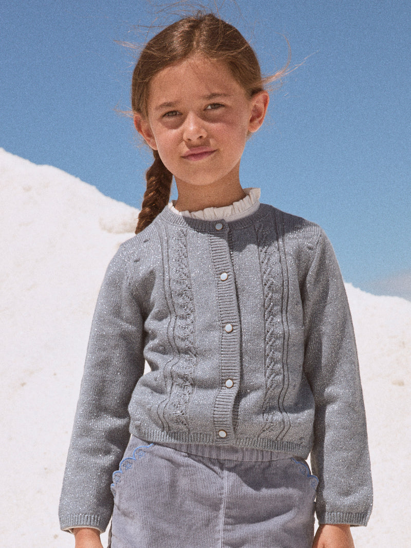 Cardigan bleu grisé Fille