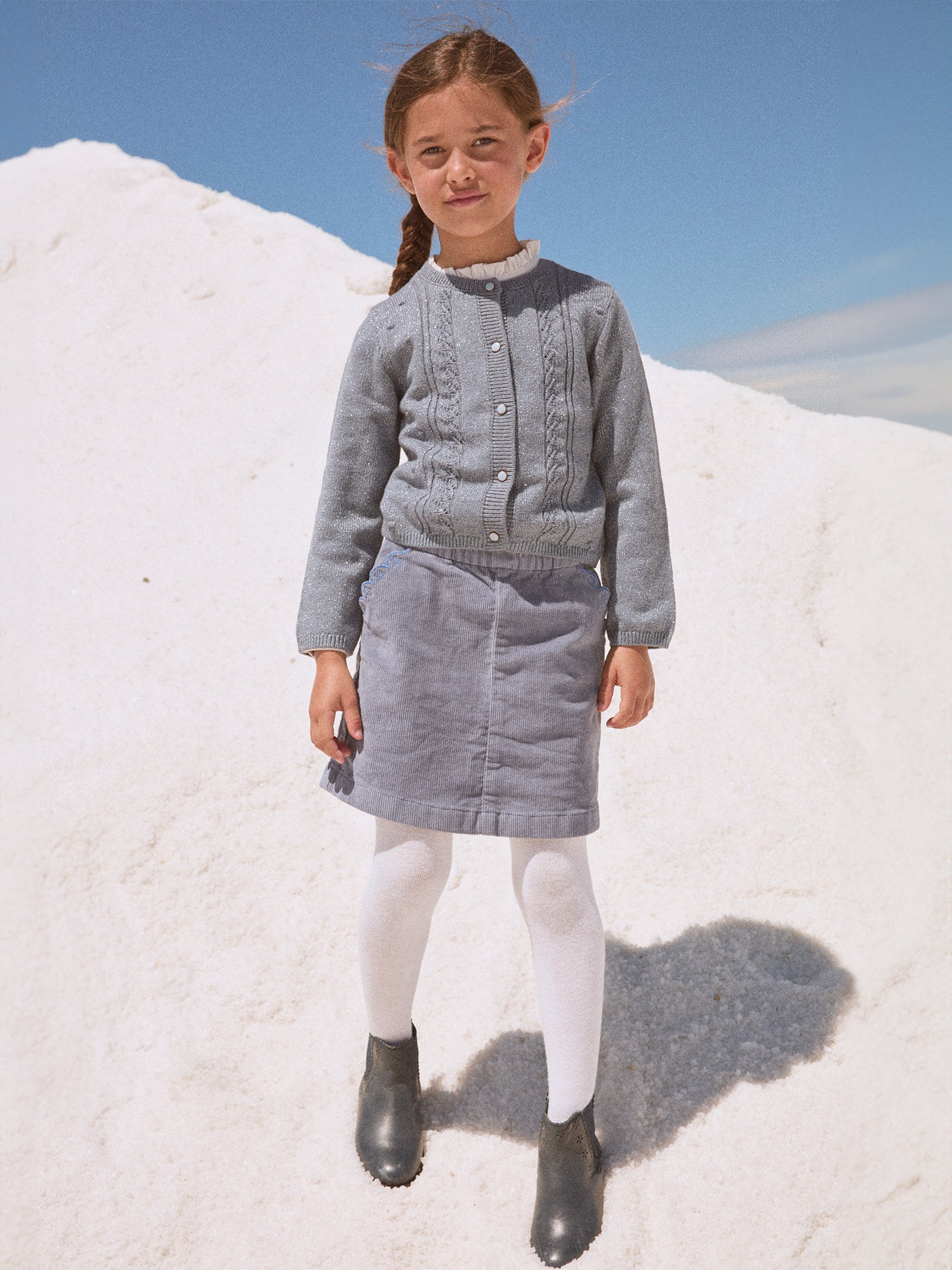 Gonna Blu in Velour per Ragazza