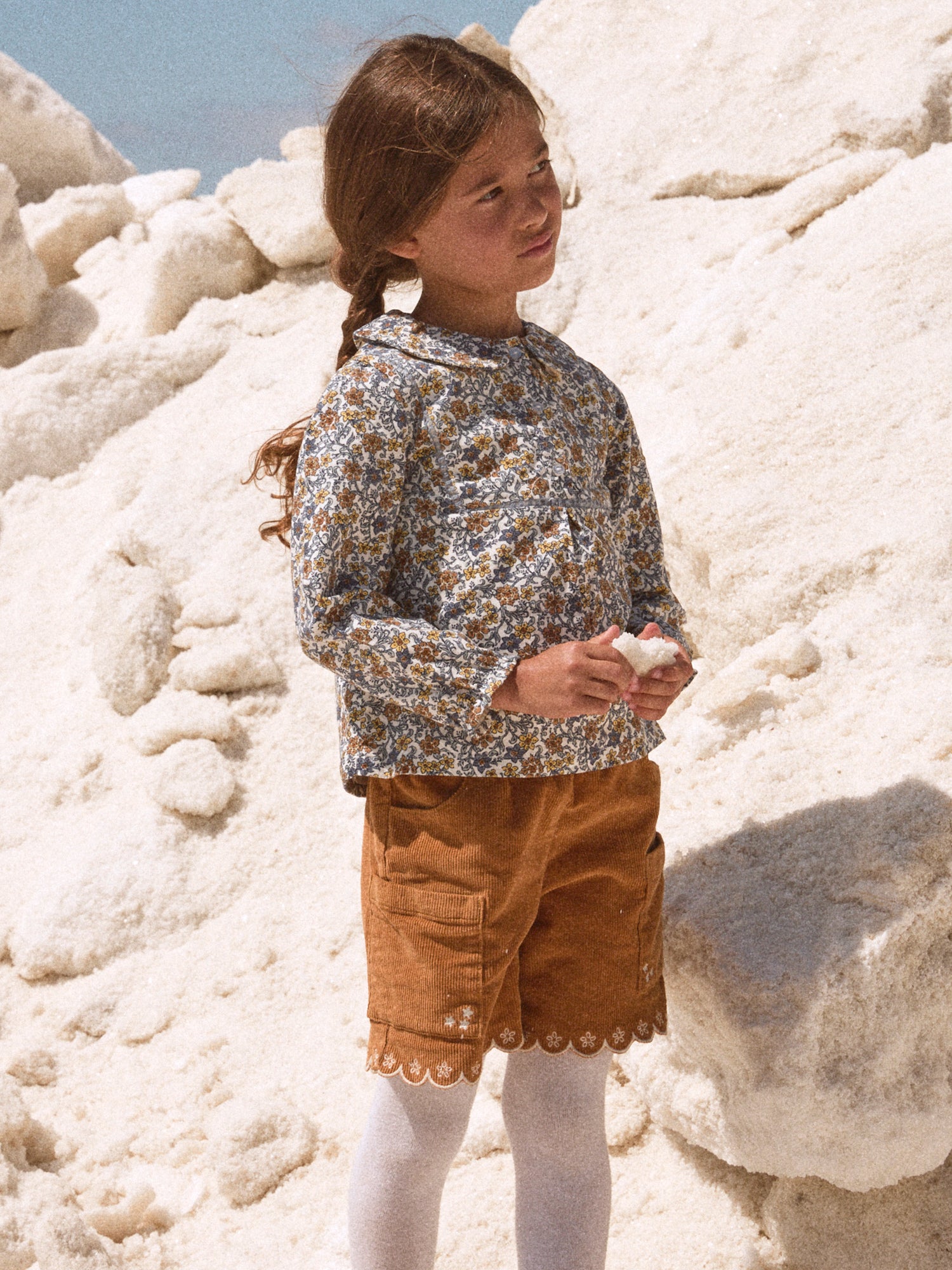 Bermuda Marrone in Velluto per Ragazze