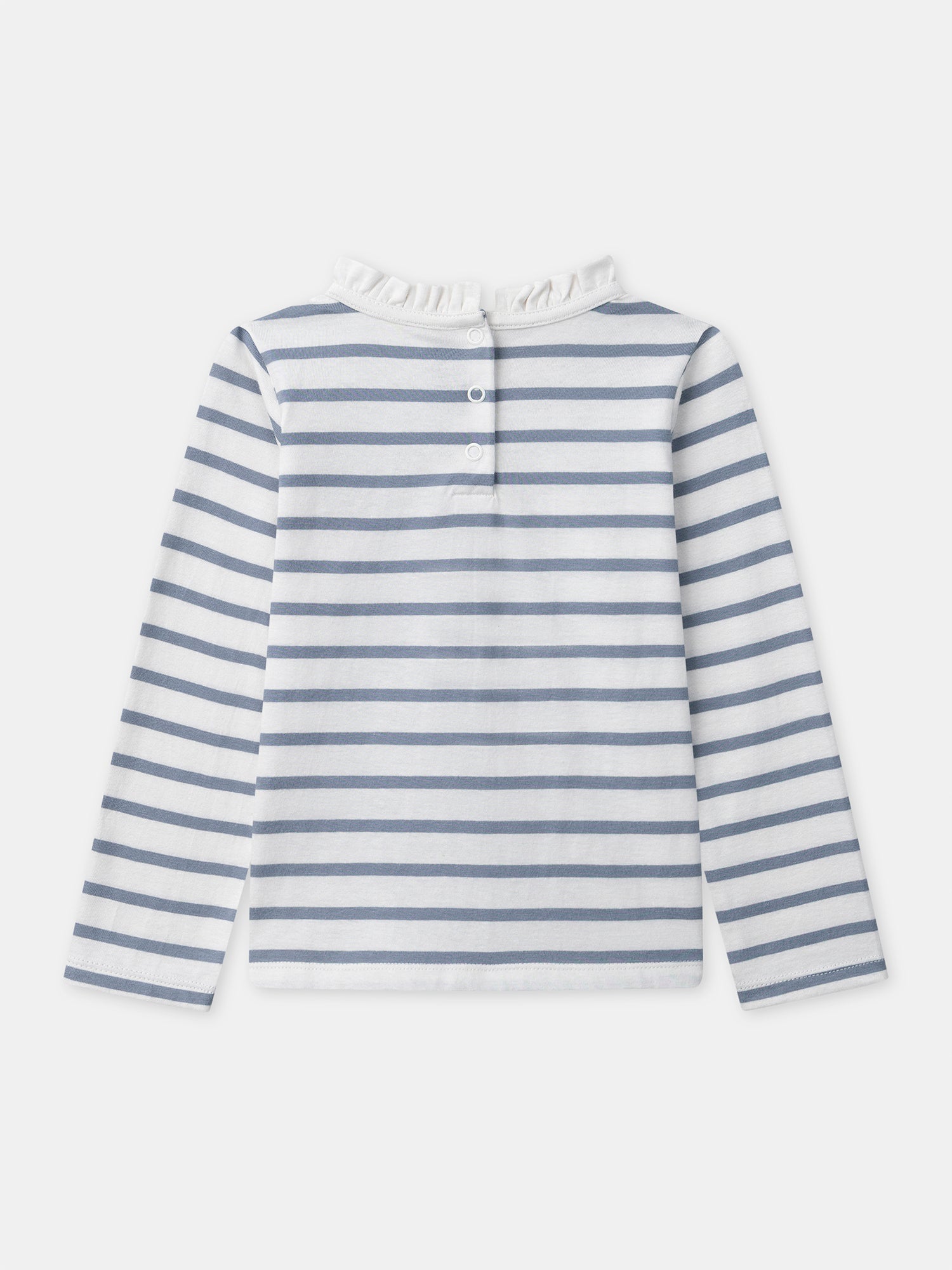 T-shirt a maniche lunghe a righe blu per ragazze