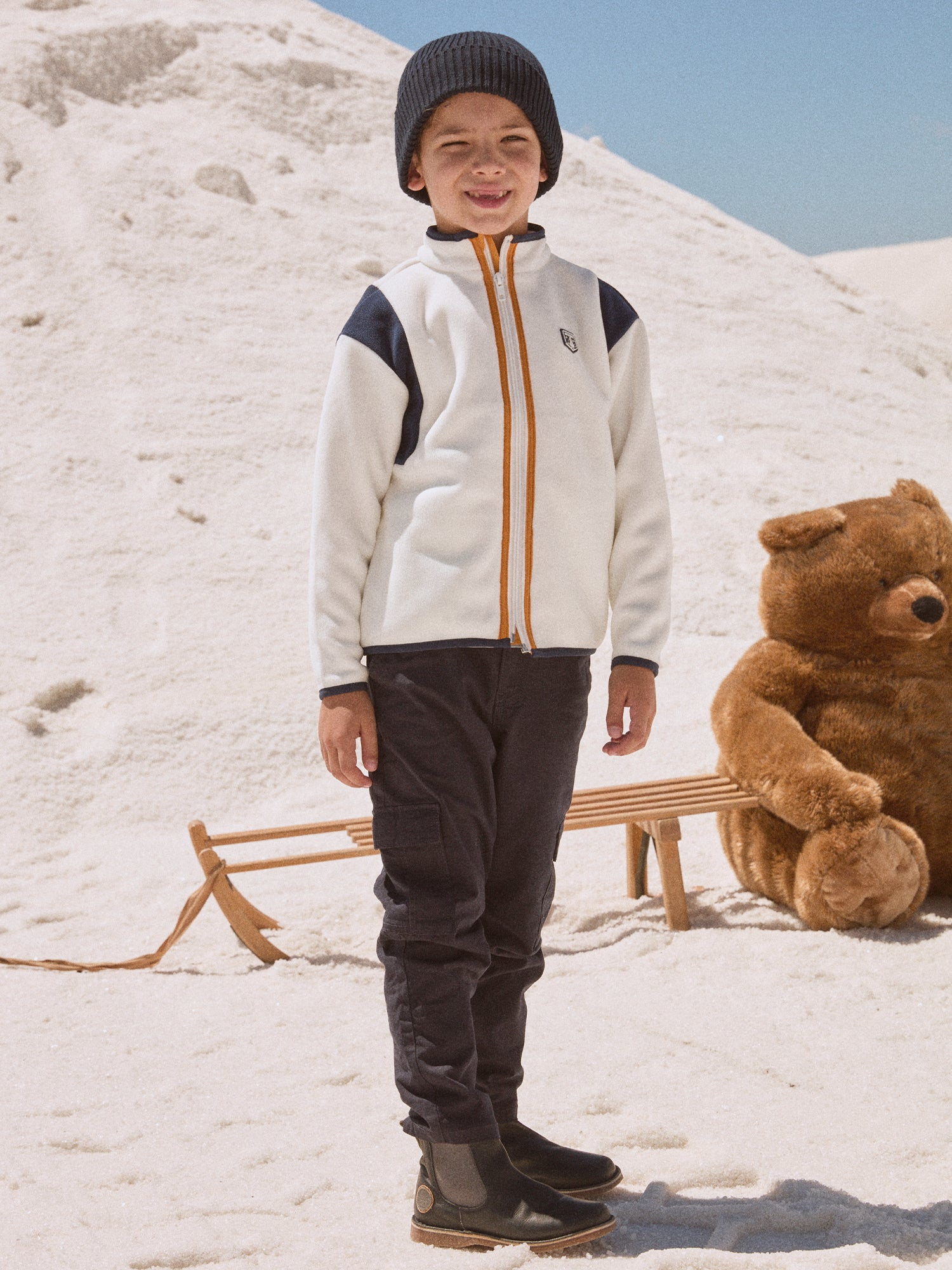 Gilet bianco con zip per ragazzi