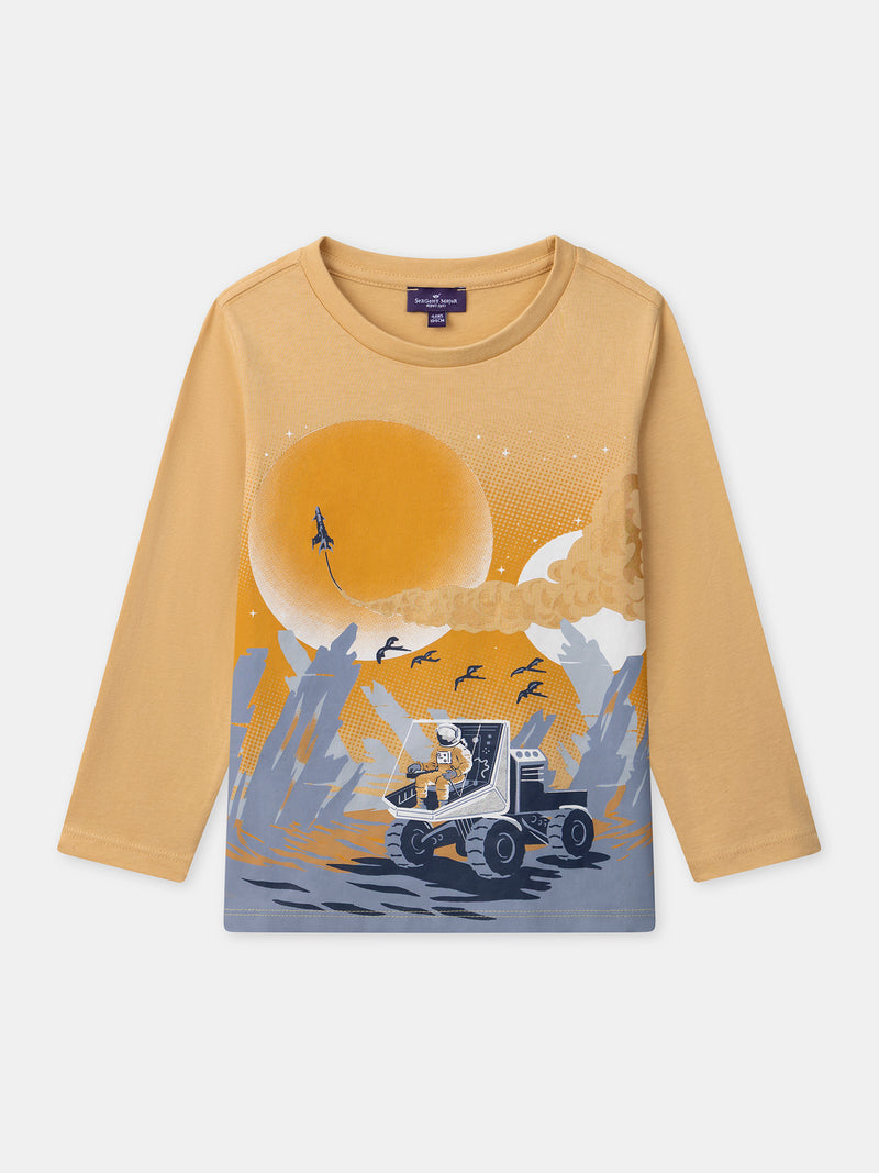 T-shirt gialla a maniche lunghe per ragazzi