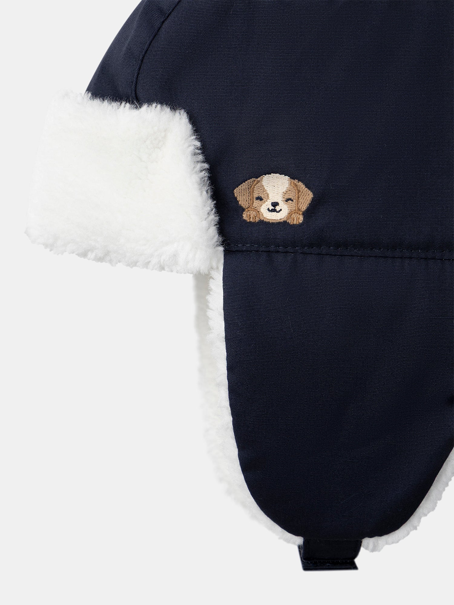 Berretto blu scuro con copertura per le orecchie per bambino