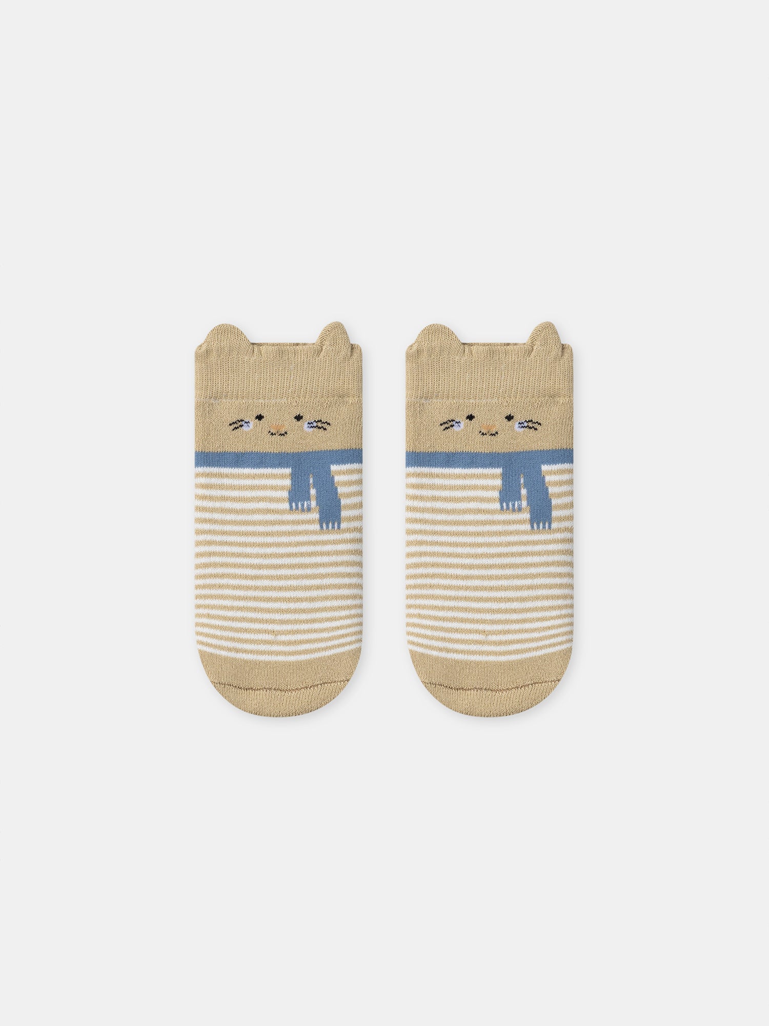 Calzini marroni a righe bianche per bambino