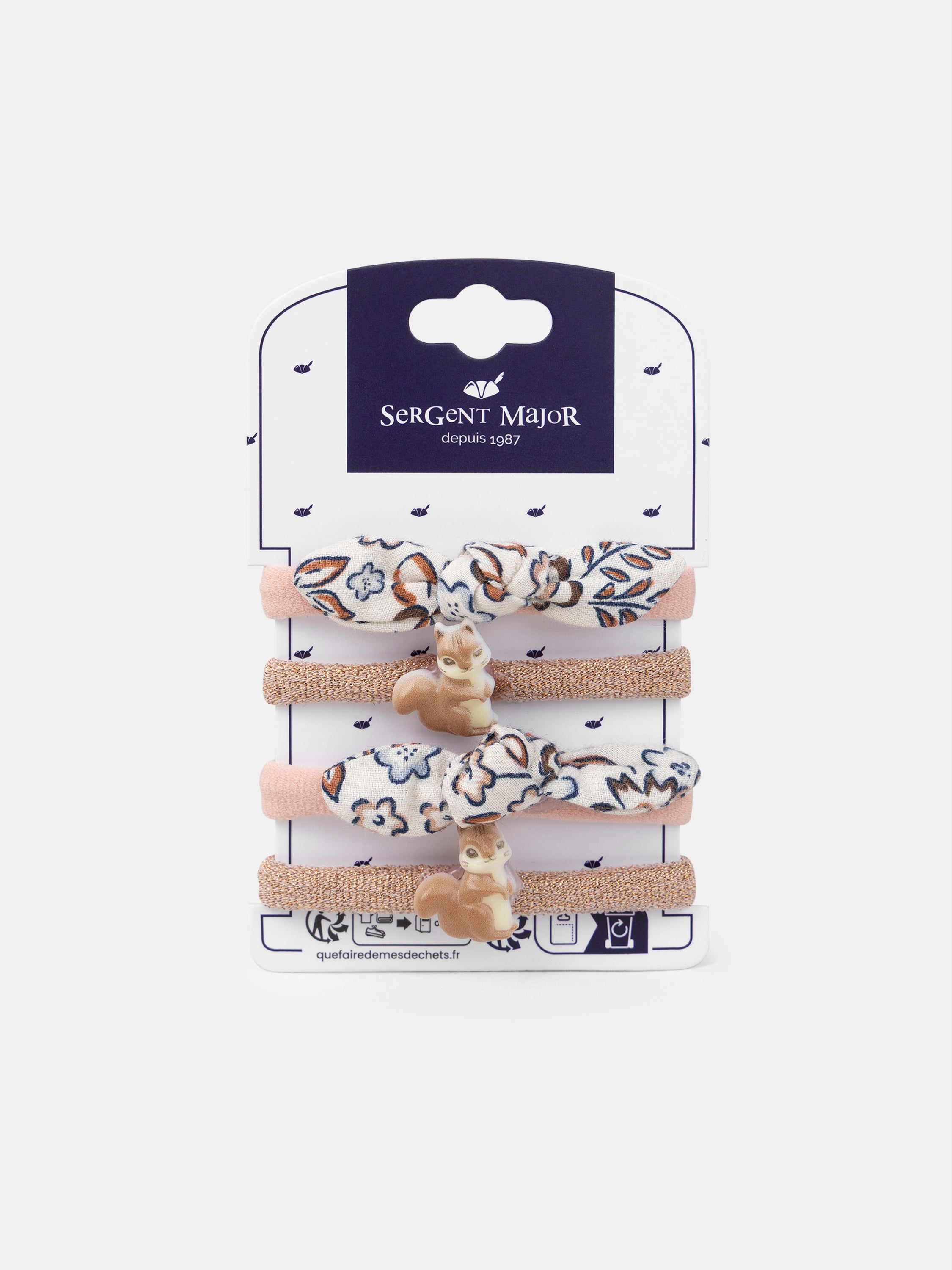 Set di 2 paia di elastici a forma di scoiattolo o con stampa floreale per ragazze