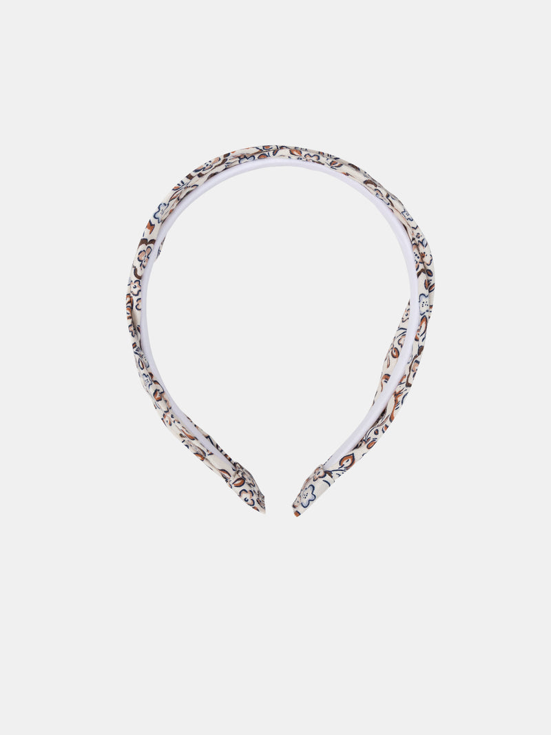 Cerchietto Floreale Ecru per Bambine