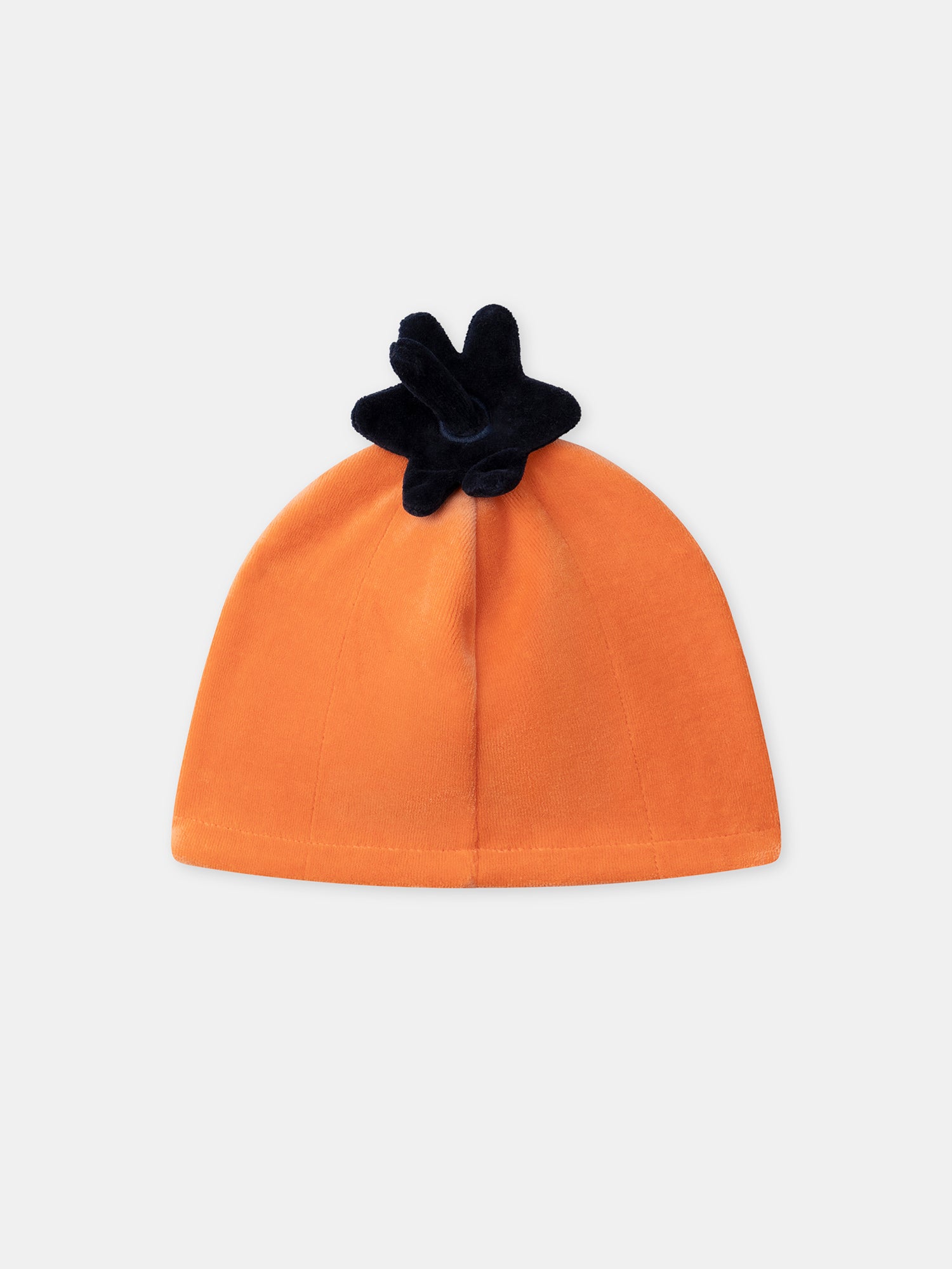 Tutina in velluto blu navy + Cappello di zucca per bambino