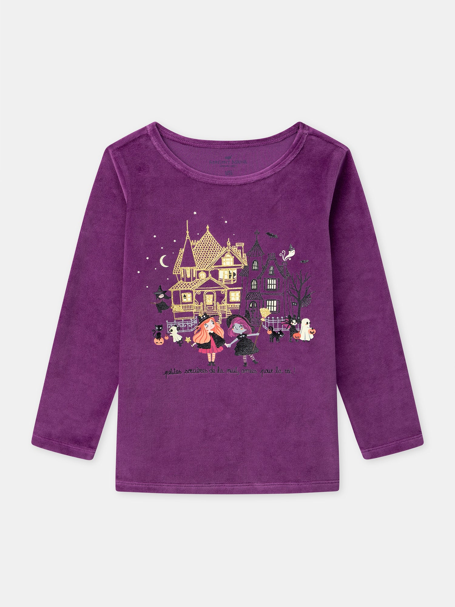 Pyjama violet en velours + Cape Fille