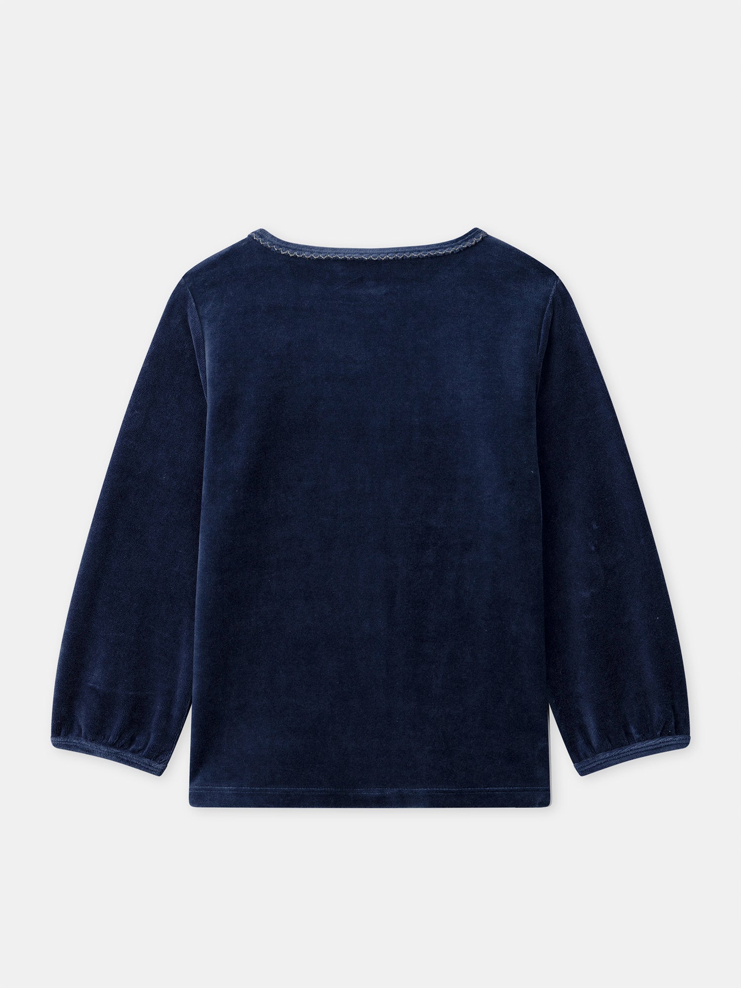 Pigiama Blu Notte in Velour con Stampa Torre Eiffel per Ragazze