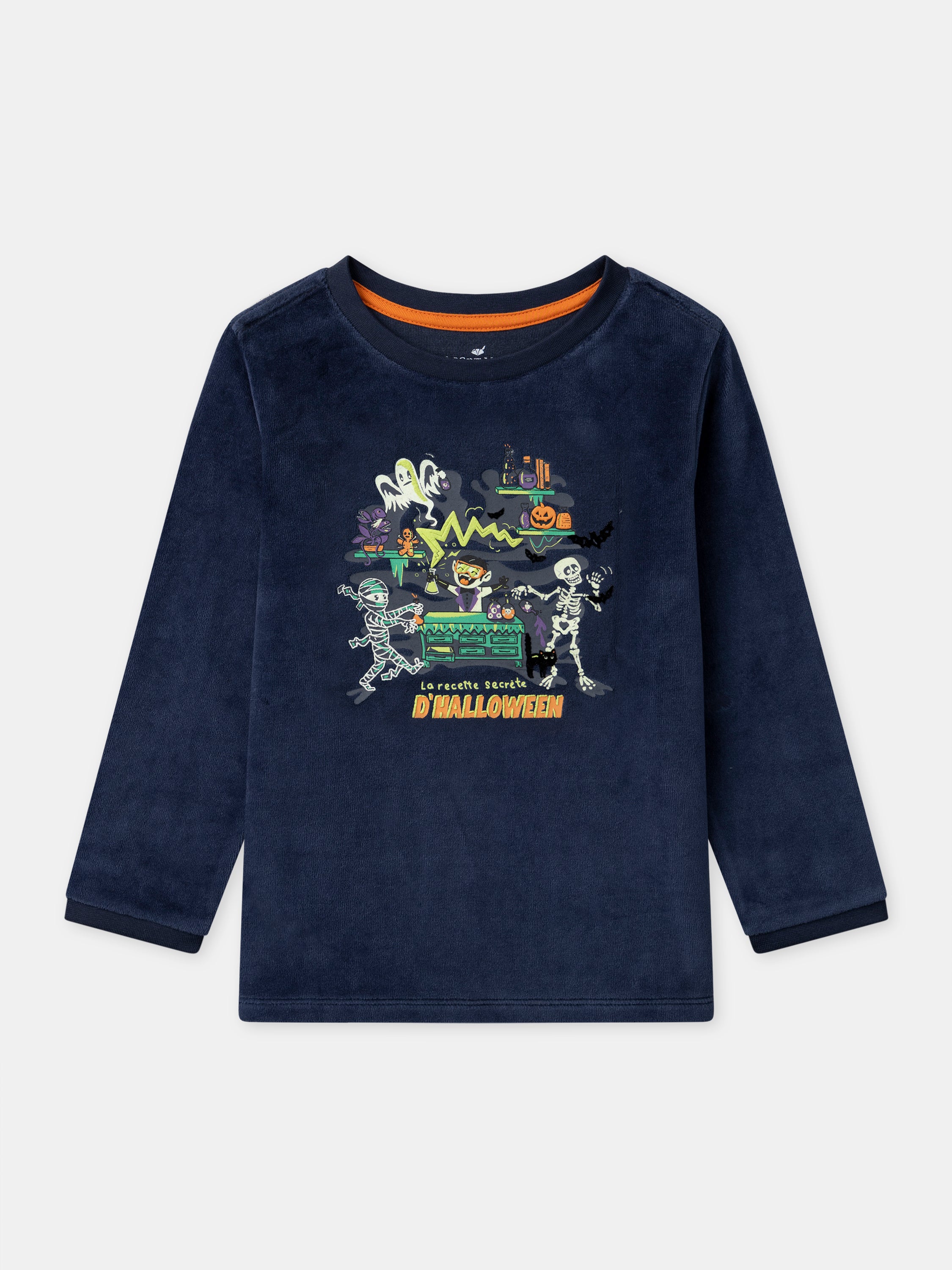 Pigiama in velour blu marino + Mantello per bambino