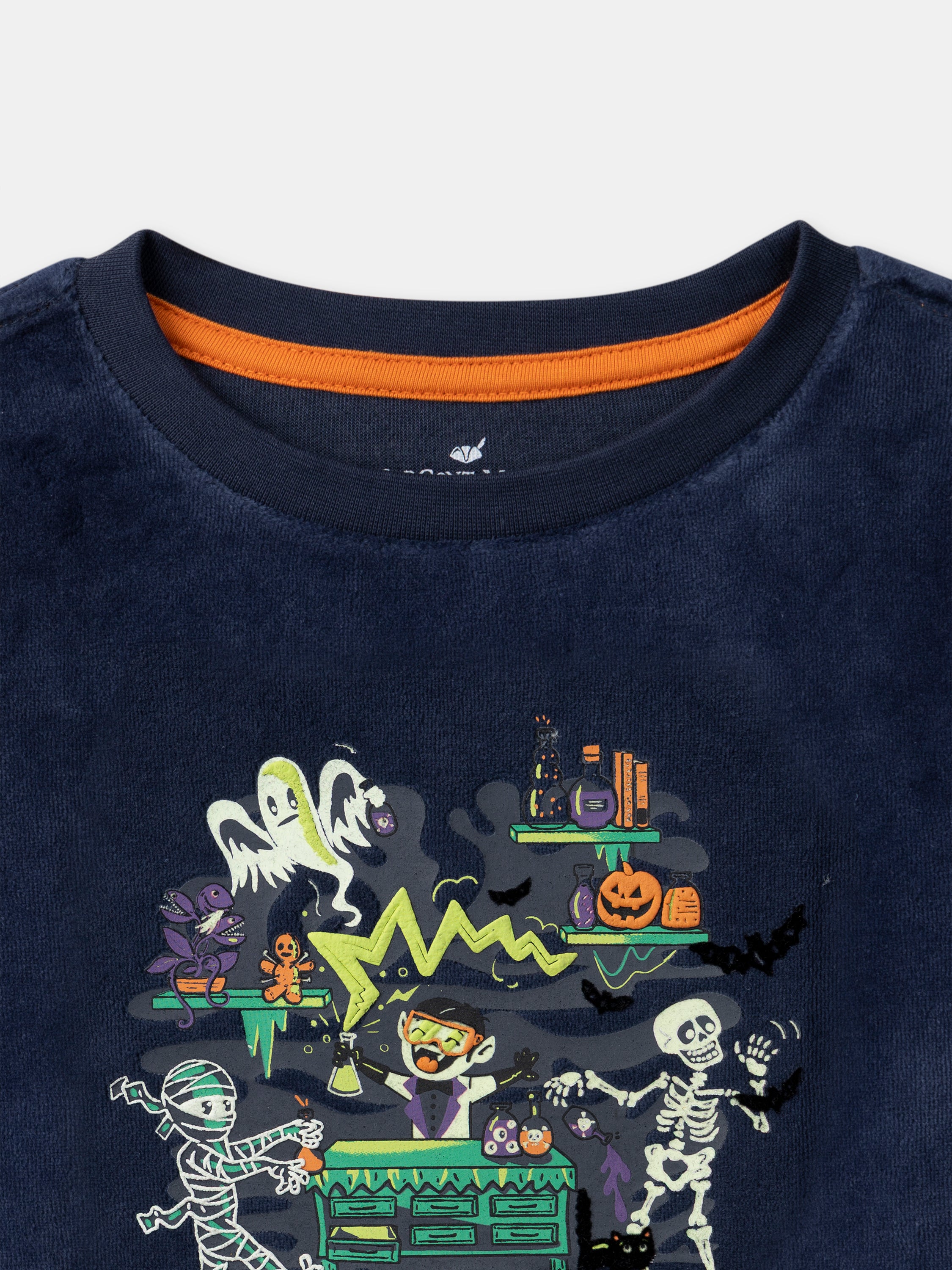 Pigiama in velour blu marino + Mantello per bambino