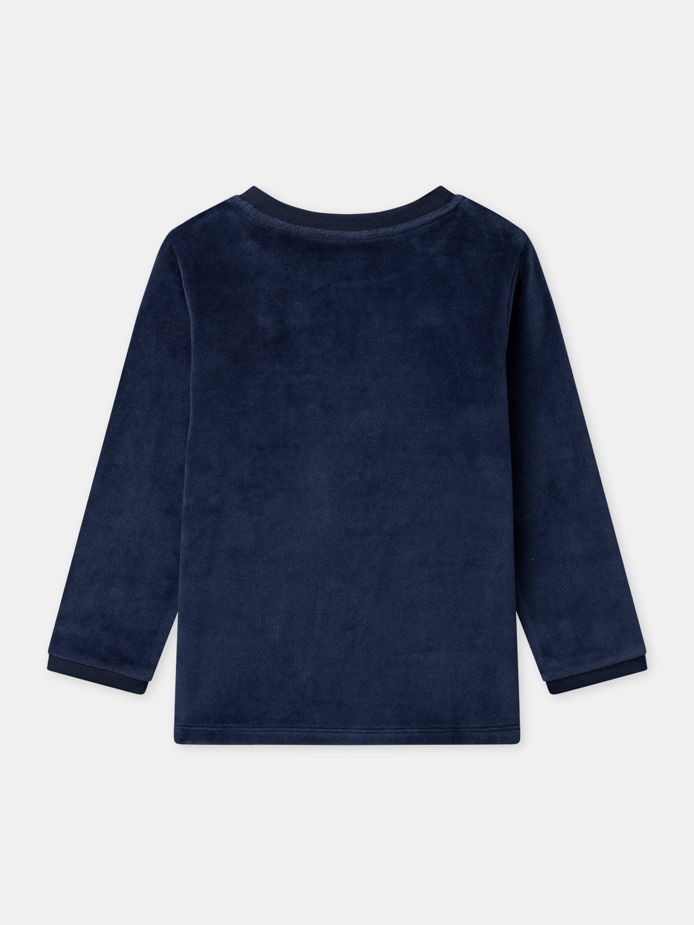Pigiama in velour blu marino + Mantello per bambino
