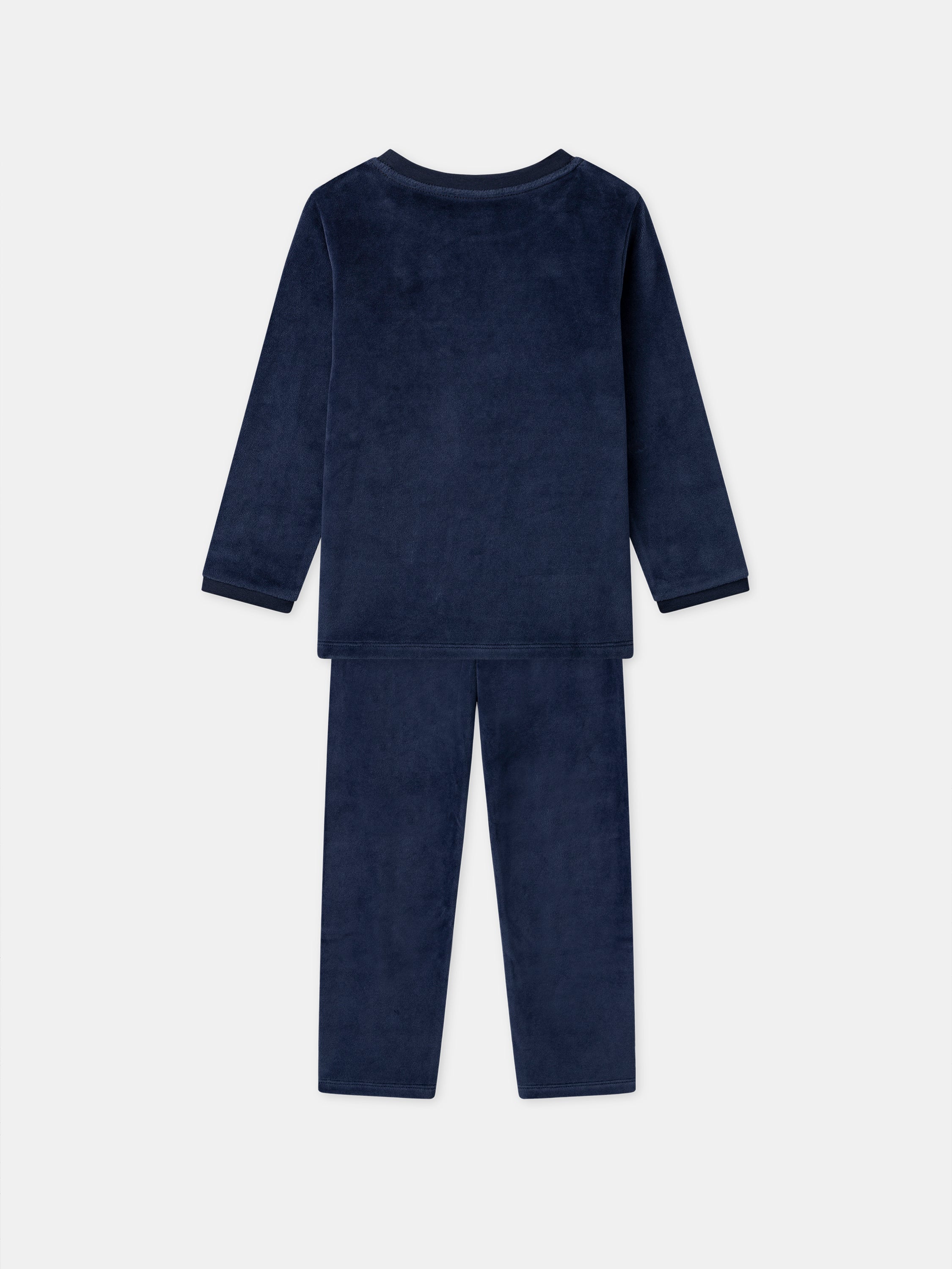Pigiama in velour blu marino + Mantello per bambino