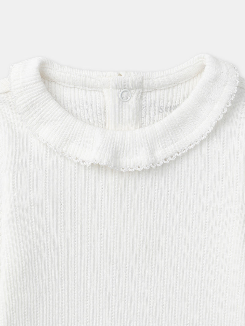 Set floreale + body ecru + calzini con nastro Nascita Bambina