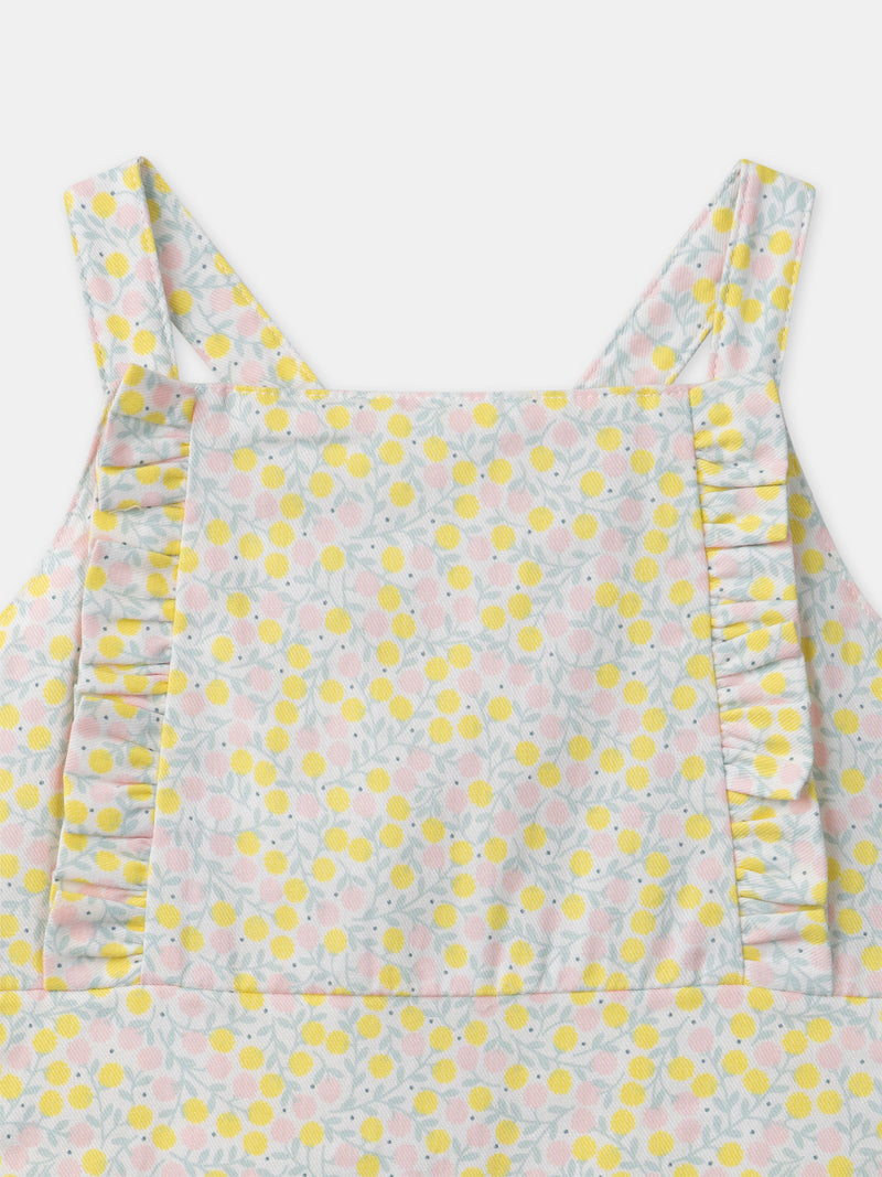 Set floreale + body ecru + calzini con nastro Nascita Bambina