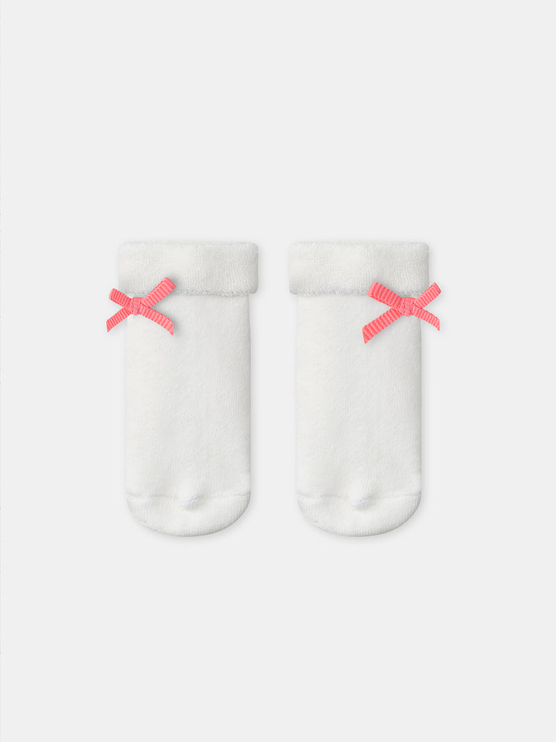 Set floreale + body ecru + calzini con nastro Nascita Bambina