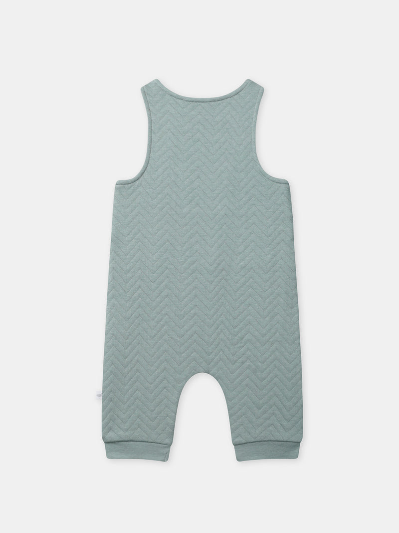 Ensemble salopette bleu grisée + body rayé + chaussettes Naissance Garçon