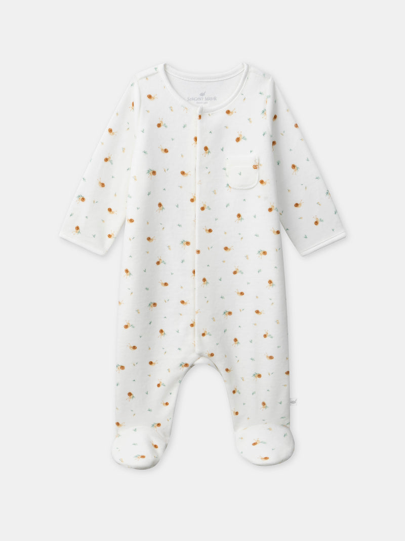 Tutina ecru con stampa di lumache per neonati Unisex