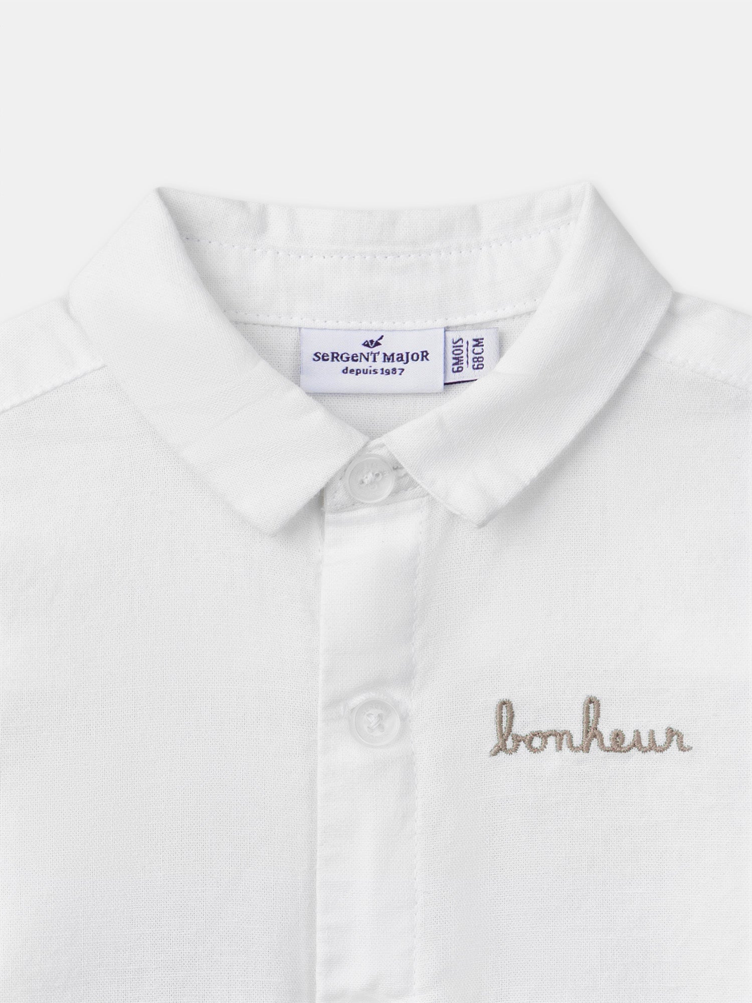 Camicia Ecru con Maniche Arrotolabili Bambino