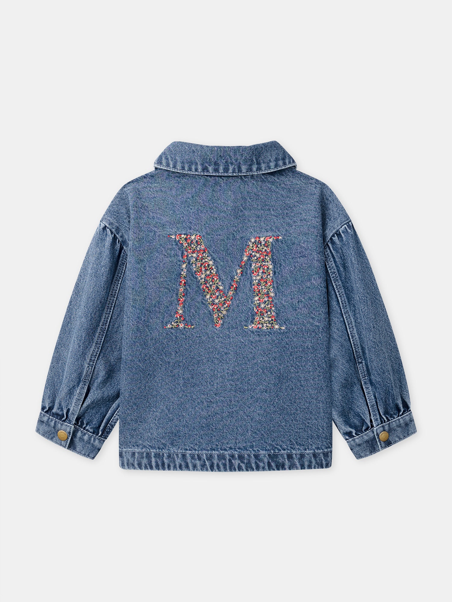 Veste en jean à broderie "M" Fille