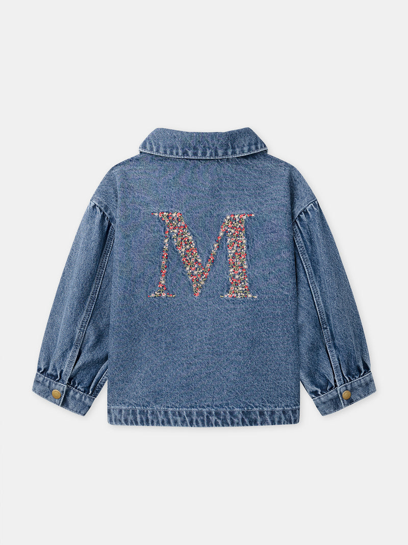"Giacca in denim con ricamo ""M"" per ragazze"