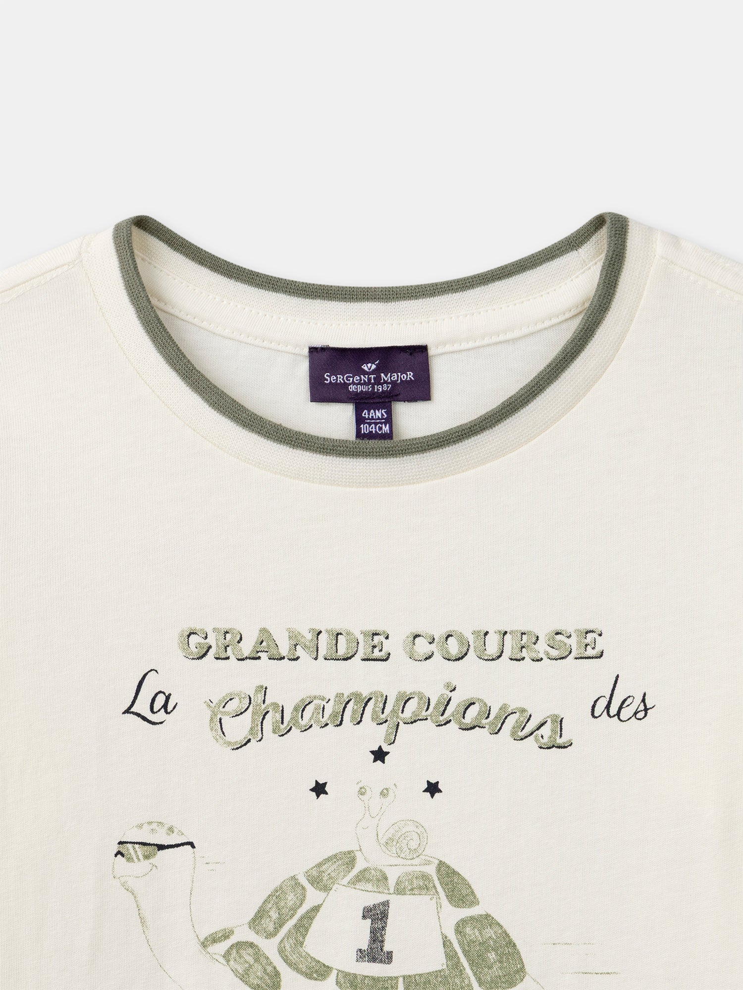 T-shirt écru a maniche lunghe per ragazzi