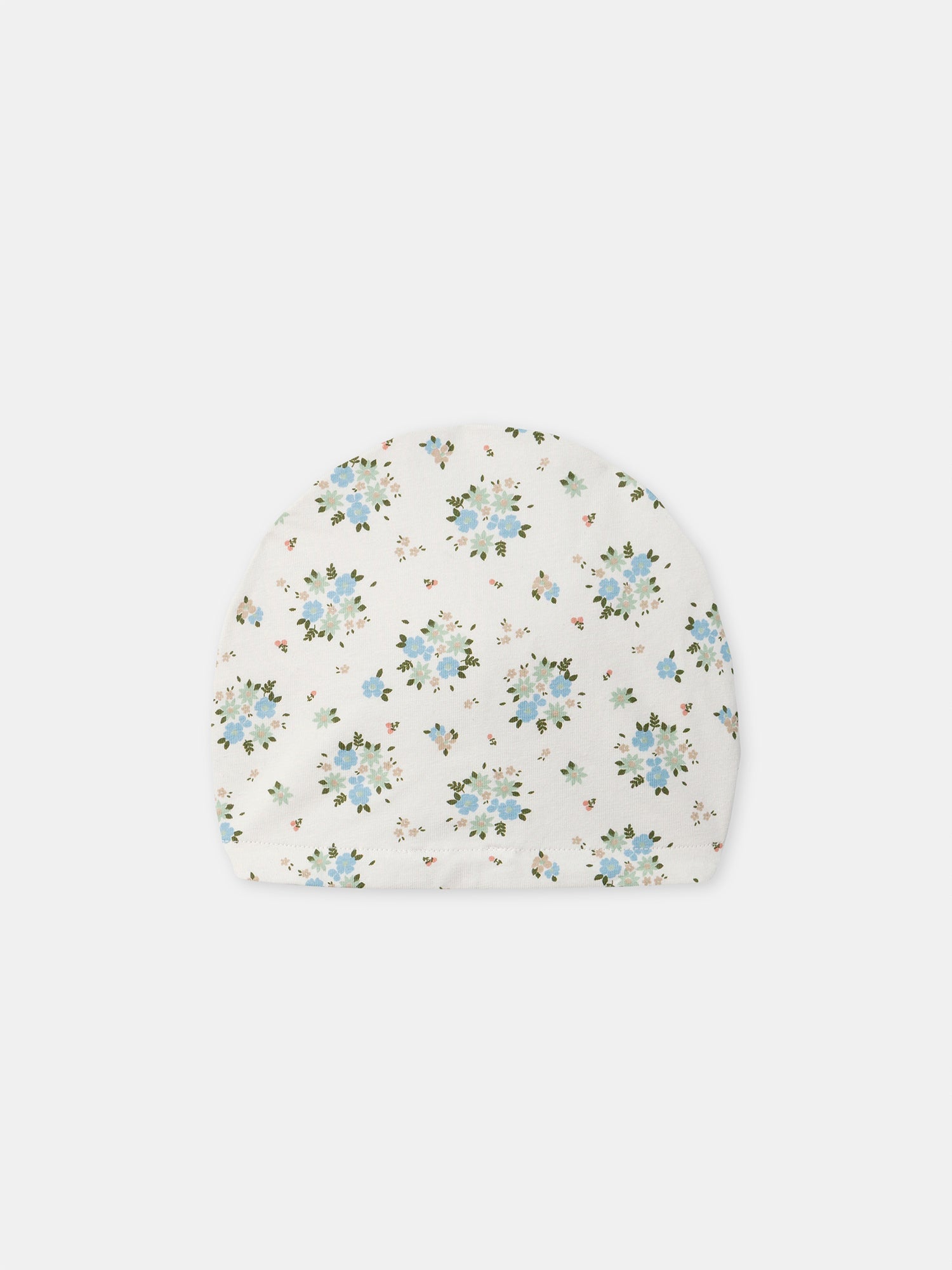 Turban avorio con stampa floreale per bambina