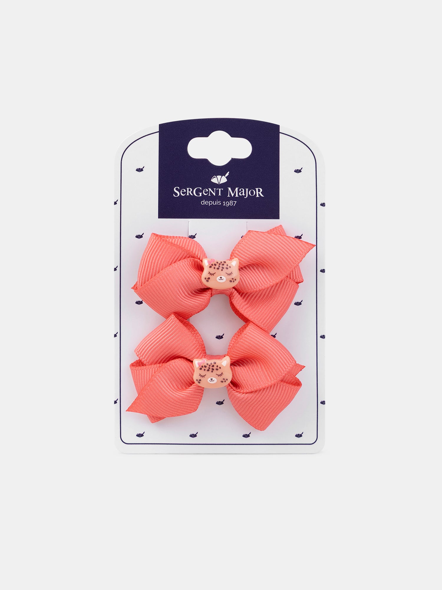 Lot de 2 barrettes nœuds charm léopard Fille